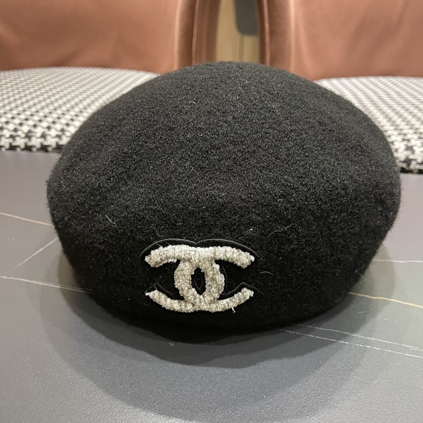 Chanel香奈儿新款贝雷帽，兔毛羊毛面料，小香风高级定制，女神必备，头围57cm