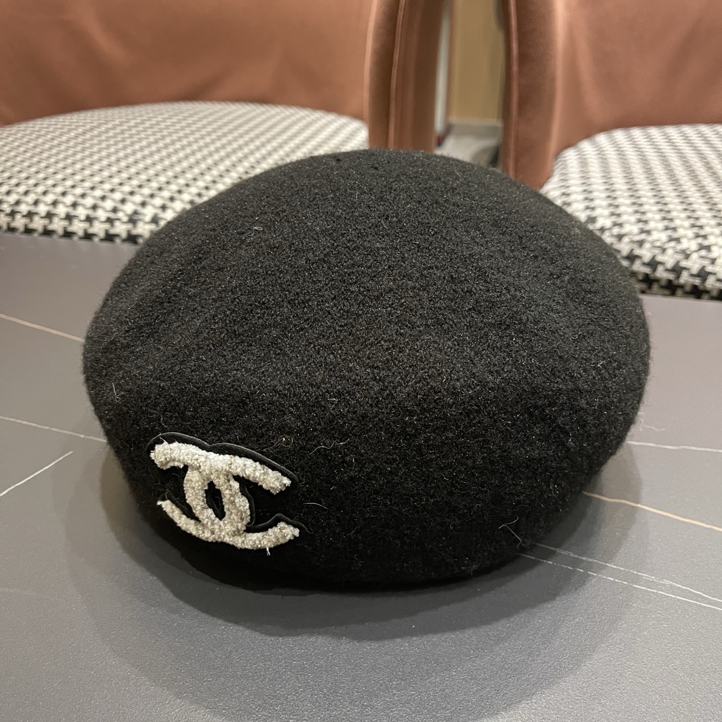 Chanel香奈儿新款贝雷帽，兔毛羊毛面料，小香风高级定制，女神必备，头围57cm