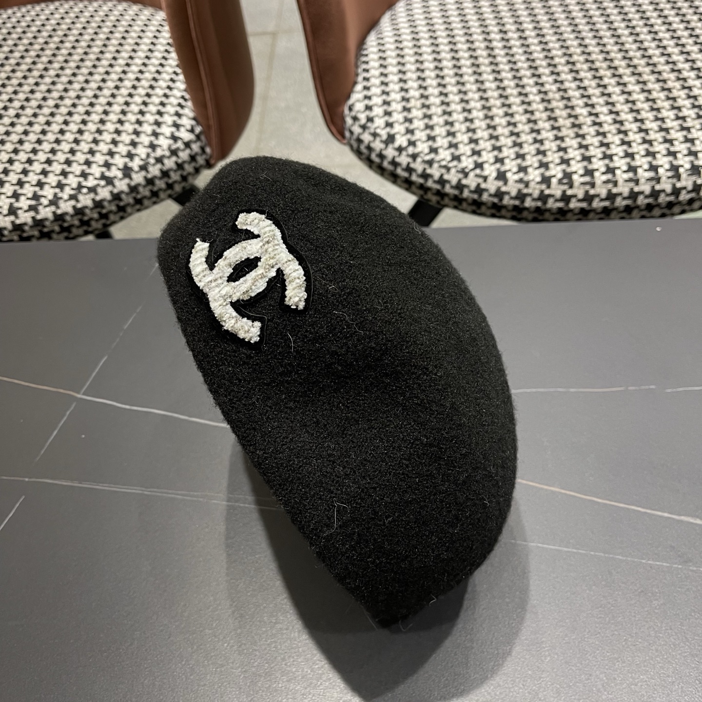 Chanel香奈儿新款贝雷帽，兔毛羊毛面料，小香风高级定制，女神必备，头围57cm