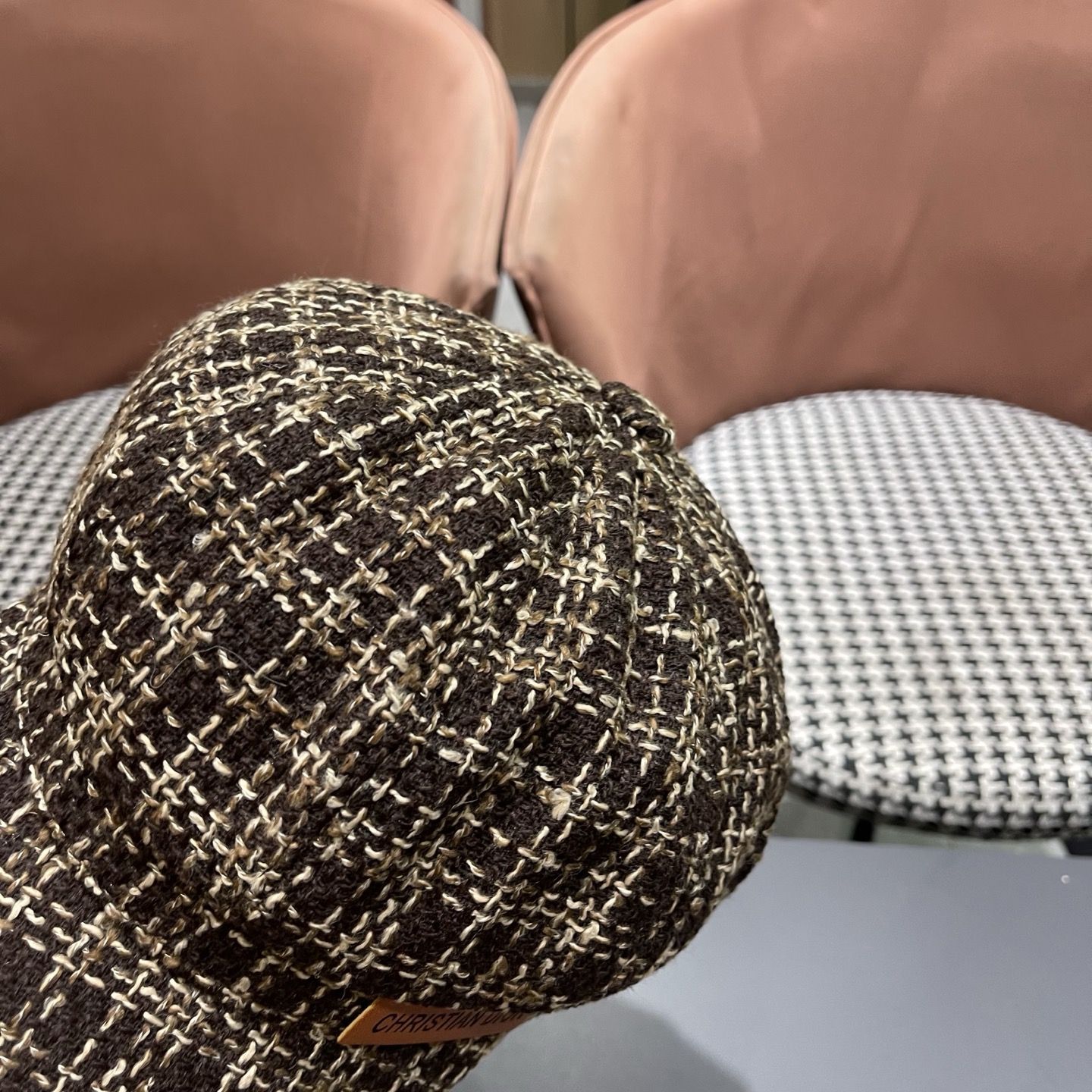 迪奥韩版八角帽子女士格子鸭舌帽秋天学生画家帽贝雷帽