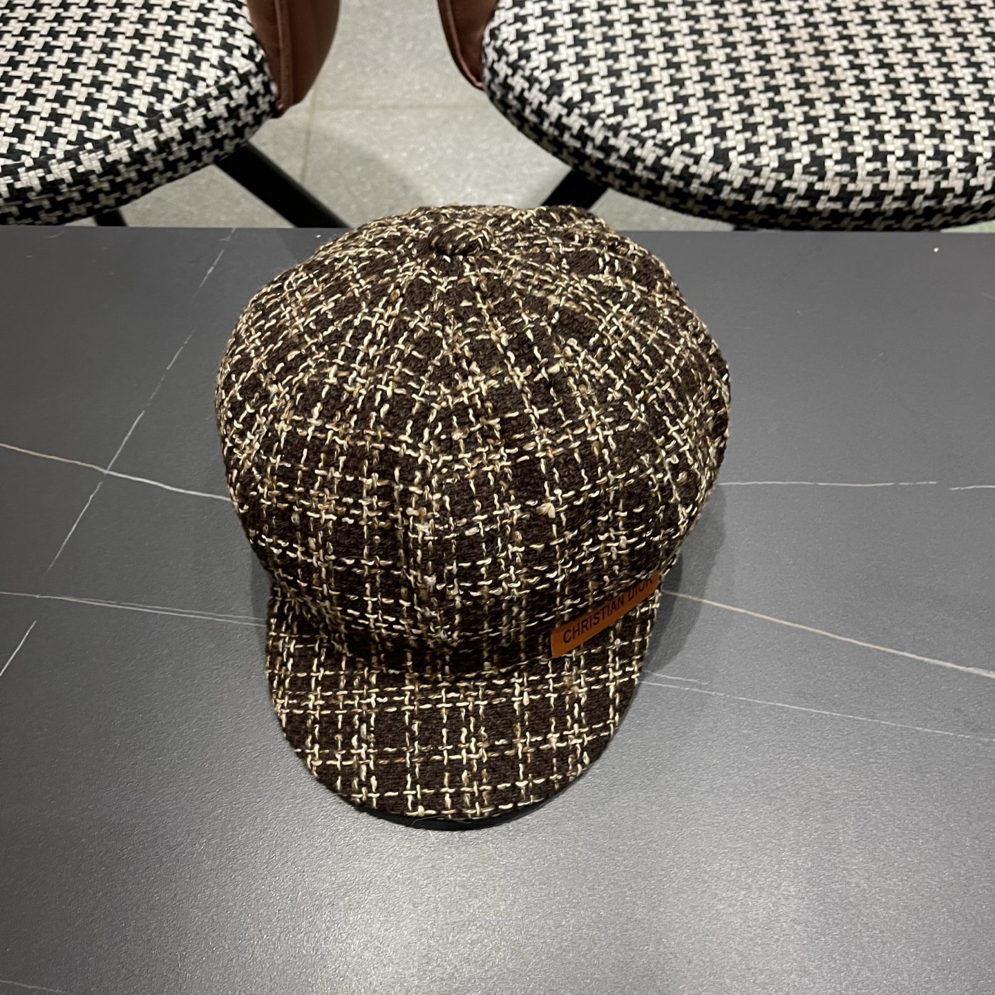 迪奥韩版八角帽子女士格子鸭舌帽秋天学生画家帽贝雷帽