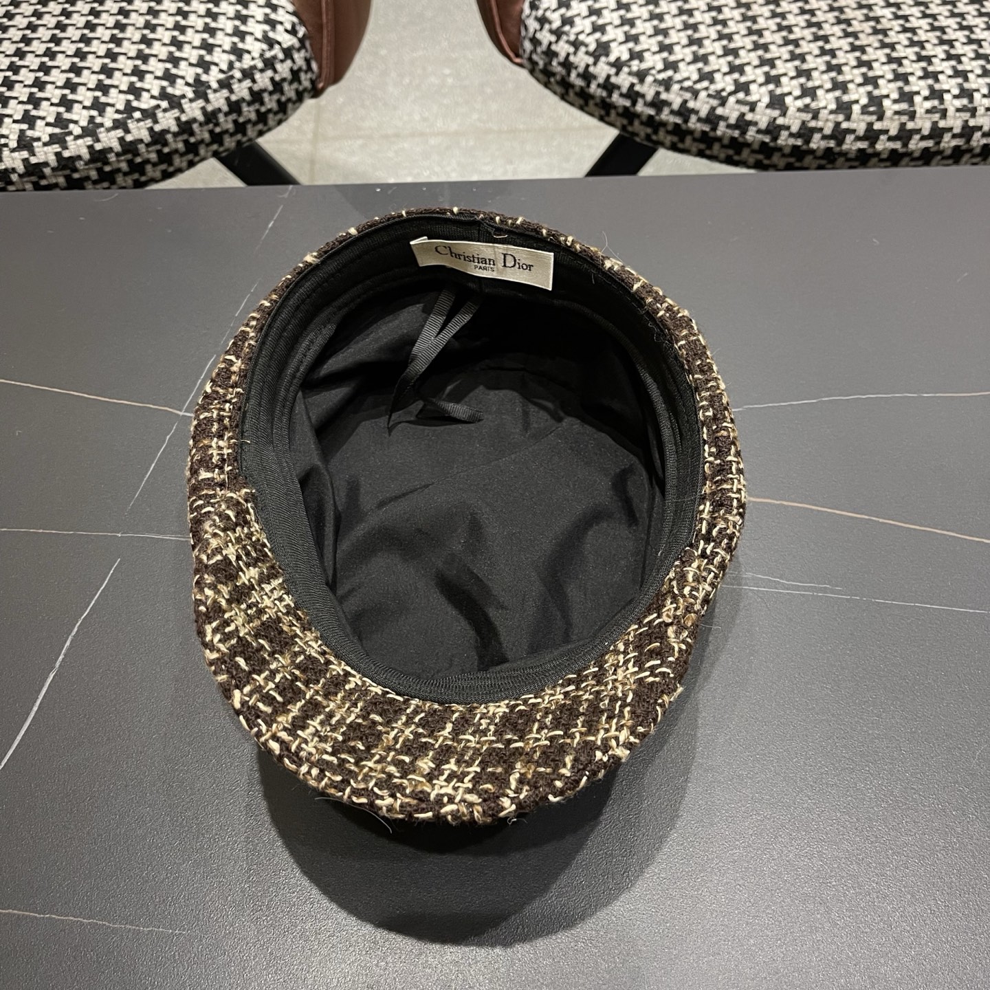 迪奥韩版八角帽子女士格子鸭舌帽秋天学生画家帽贝雷帽