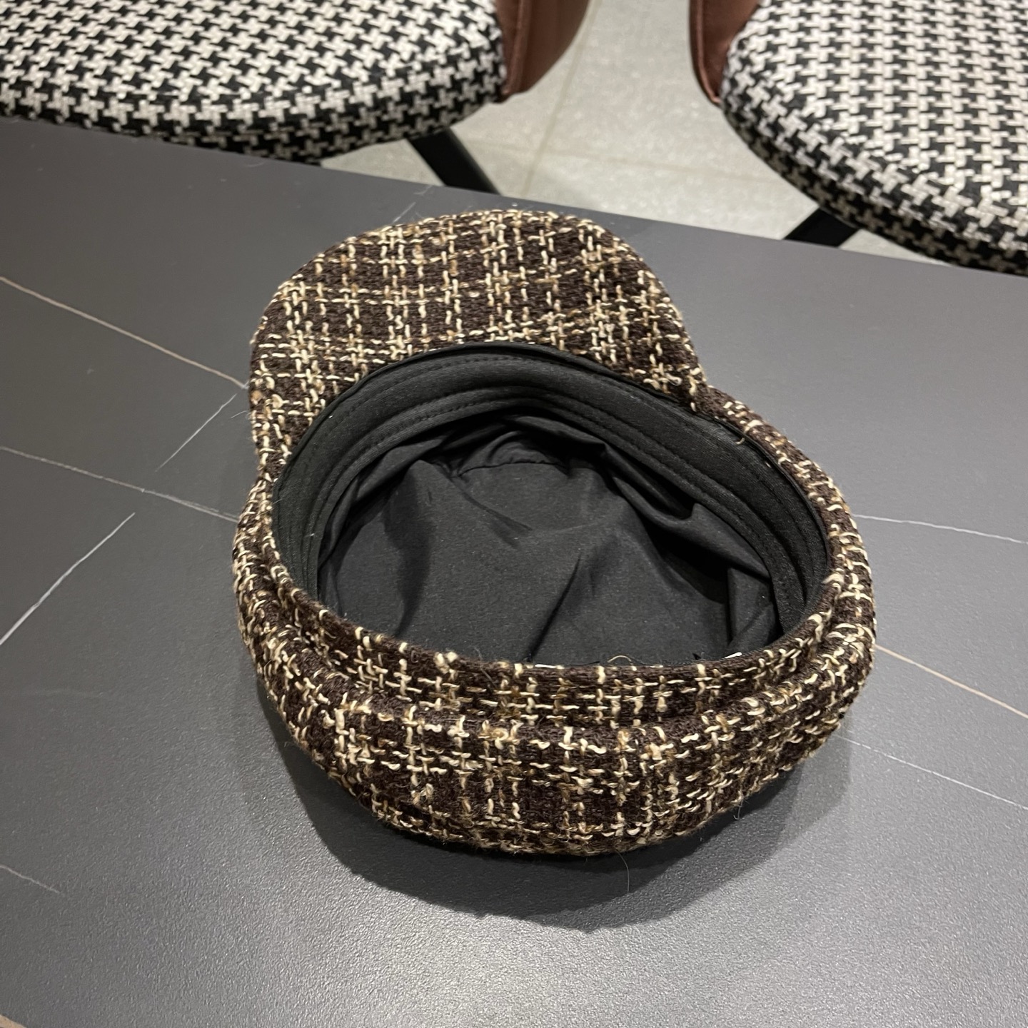 迪奥韩版八角帽子女士格子鸭舌帽秋天学生画家帽贝雷帽