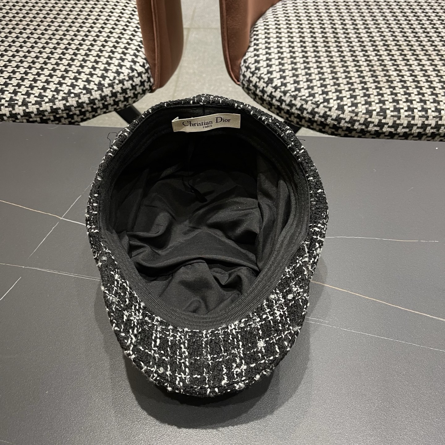 迪奥韩版八角帽子女士格子鸭舌帽秋天学生画家帽贝雷帽