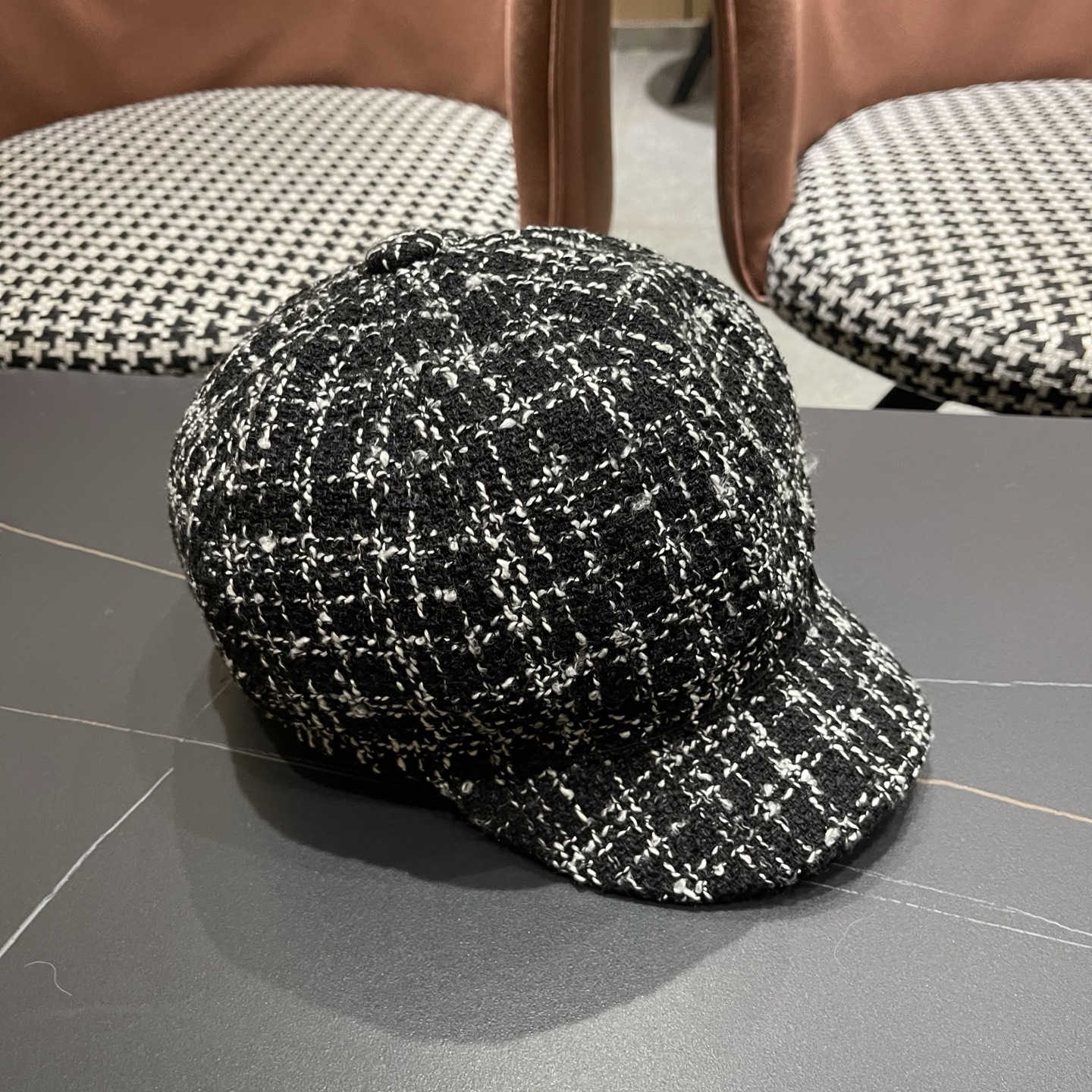 迪奥韩版八角帽子女士格子鸭舌帽秋天学生画家帽贝雷帽