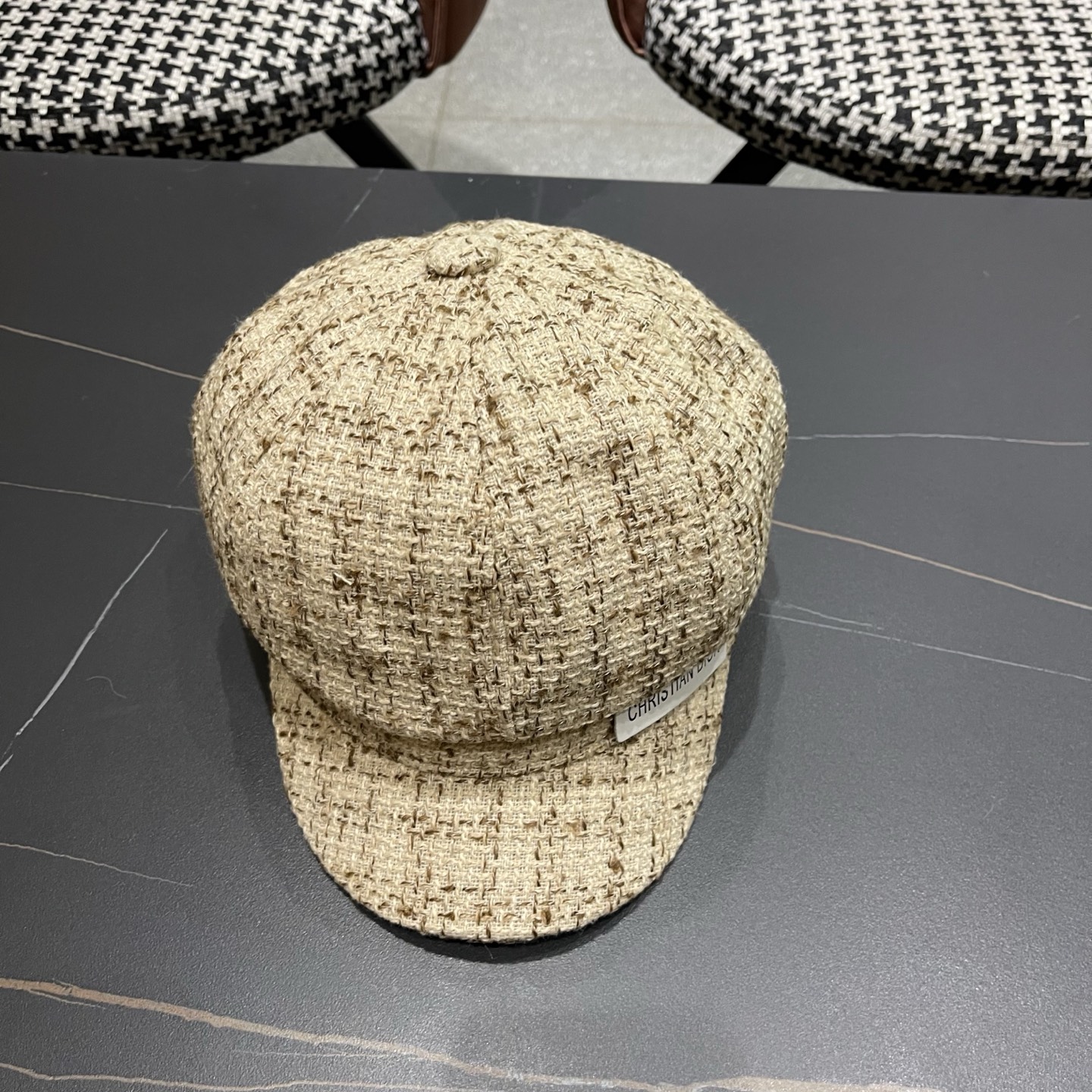 迪奥韩版八角帽子女士格子鸭舌帽秋天学生画家帽贝雷帽