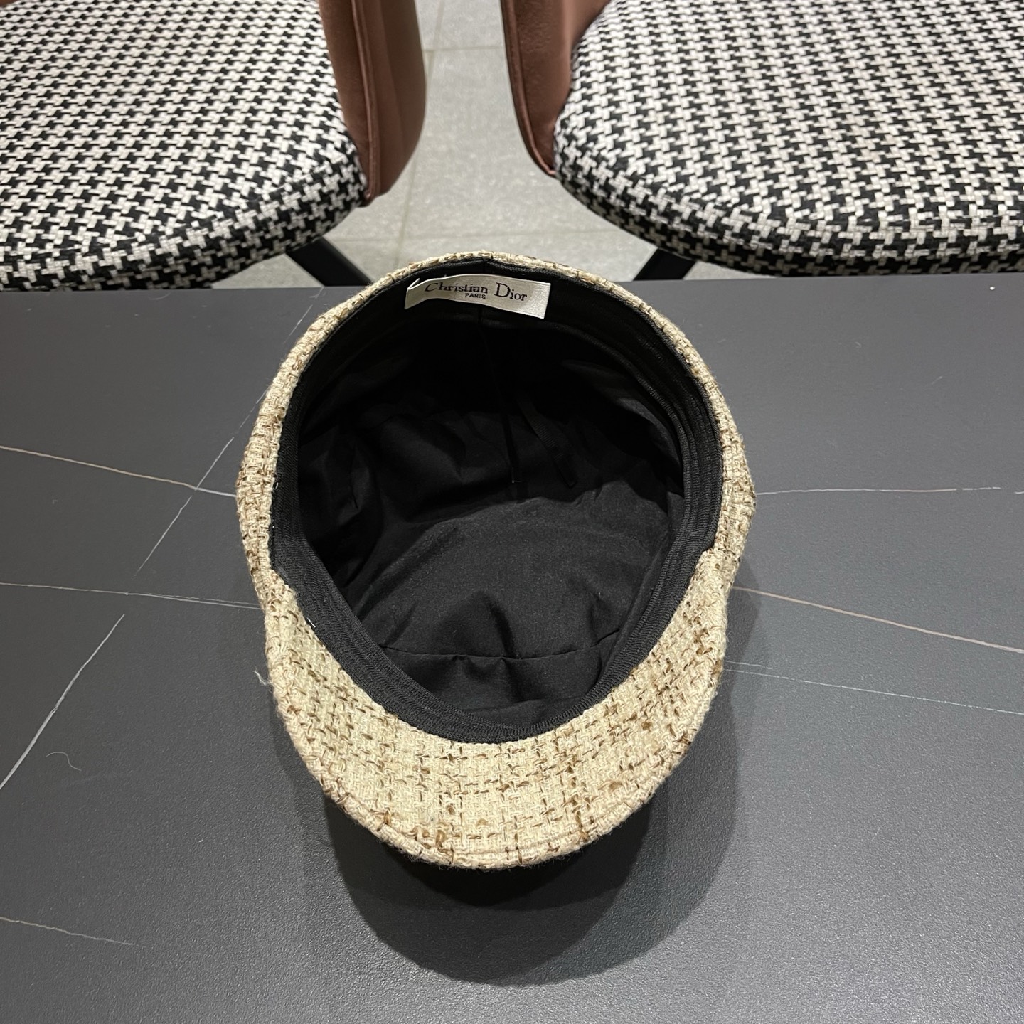 迪奥韩版八角帽子女士格子鸭舌帽秋天学生画家帽贝雷帽