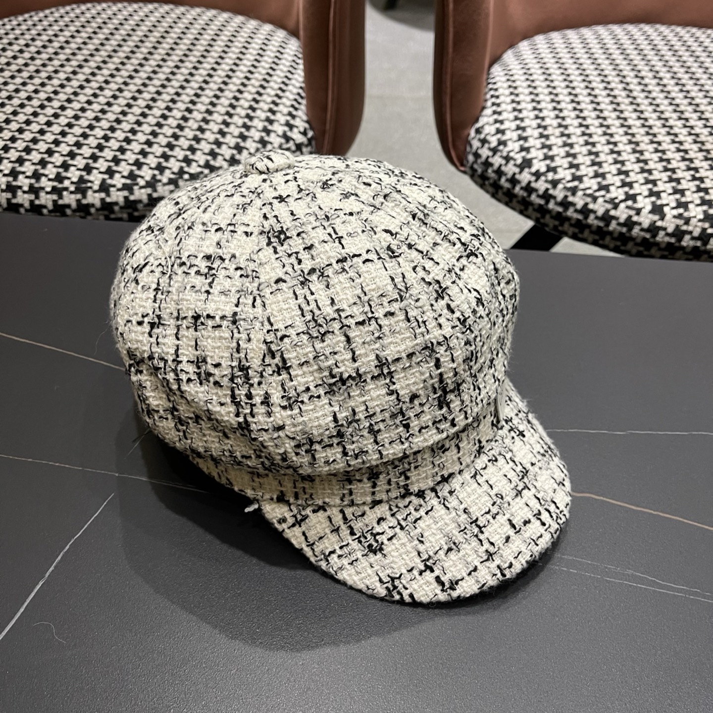 迪奥韩版八角帽子女士格子鸭舌帽秋天学生画家帽贝雷帽