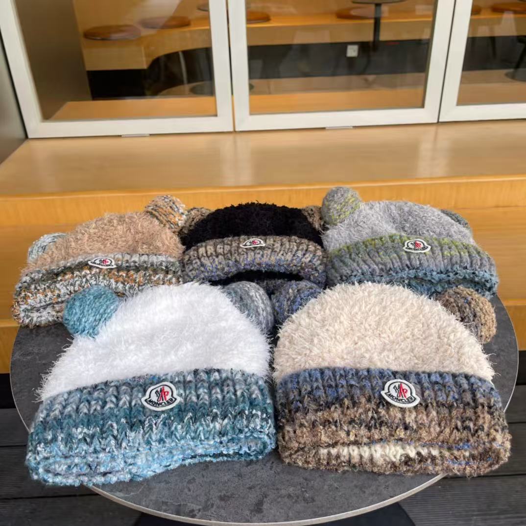 moncler蒙口欧美风格秋冬新款可爱保暖羊毛帽儿童男女款通用版冷帽帽子