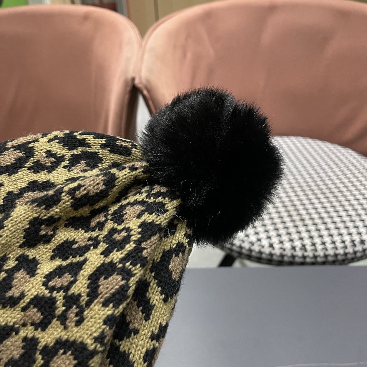 Lv路易威登冬季成人花豹帽子女保暖防寒毛线帽针织帽秋冬百搭骑车冬天月子帽时尚