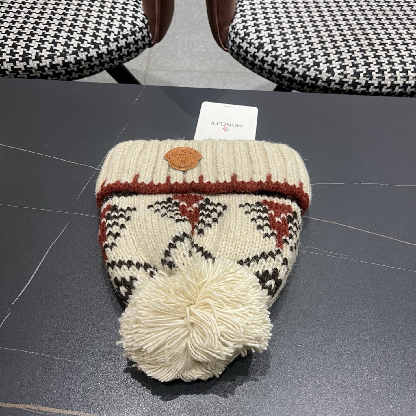 👒蒙‌口Moncler👒 针织帽毛线帽女新款秋冬季大头围显脸小月子冷帽保暖加厚护耳