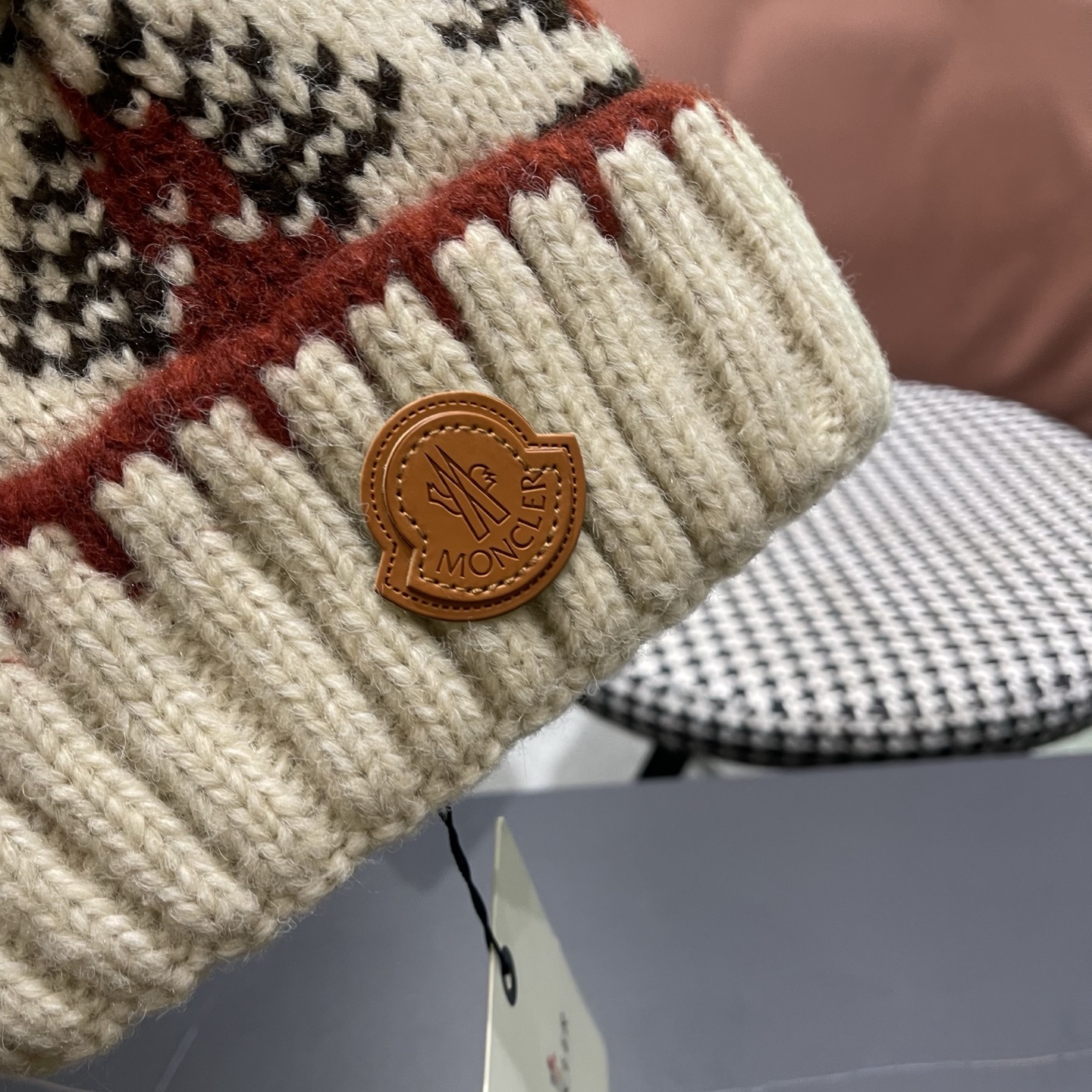 👒蒙‌口Moncler👒 针织帽毛线帽女新款秋冬季大头围显脸小月子冷帽保暖加厚护耳