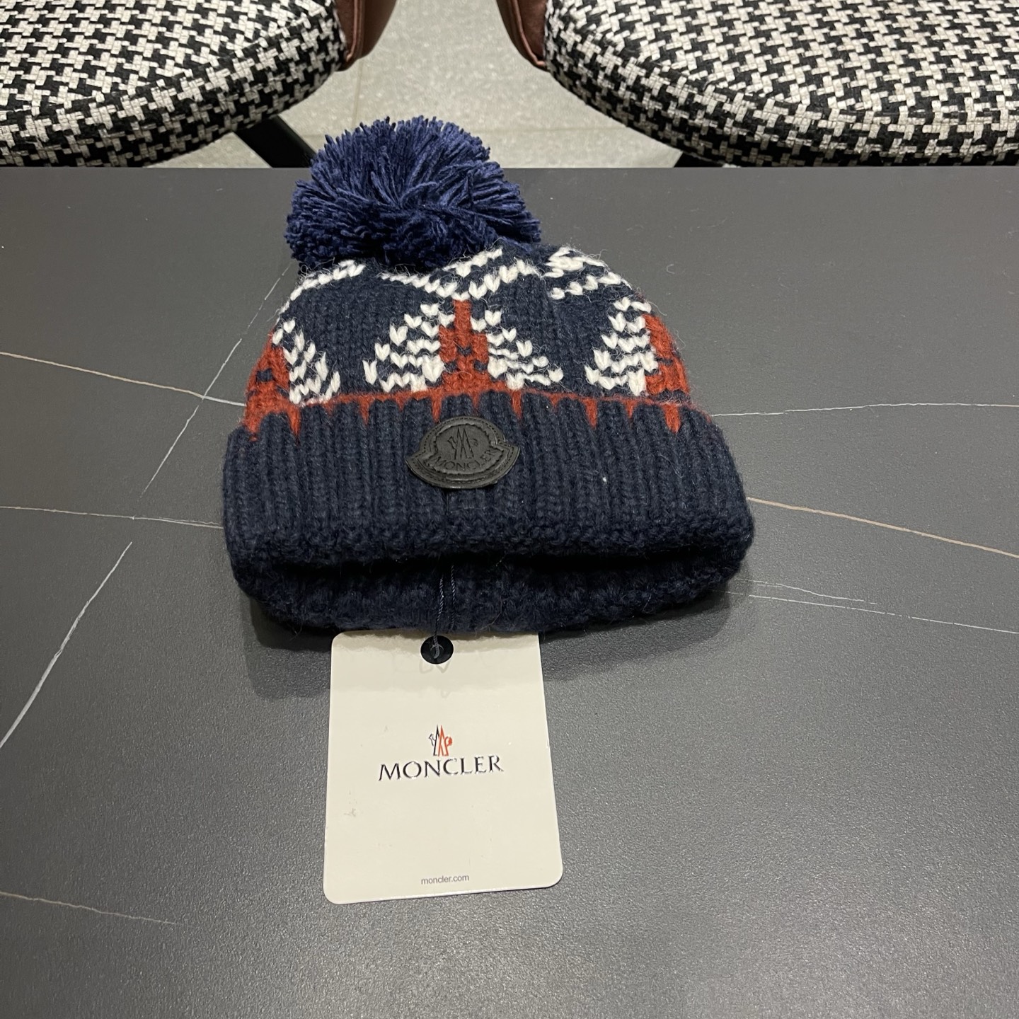 👒蒙‌口Moncler👒 针织帽毛线帽女新款秋冬季大头围显脸小月子冷帽保暖加厚护耳