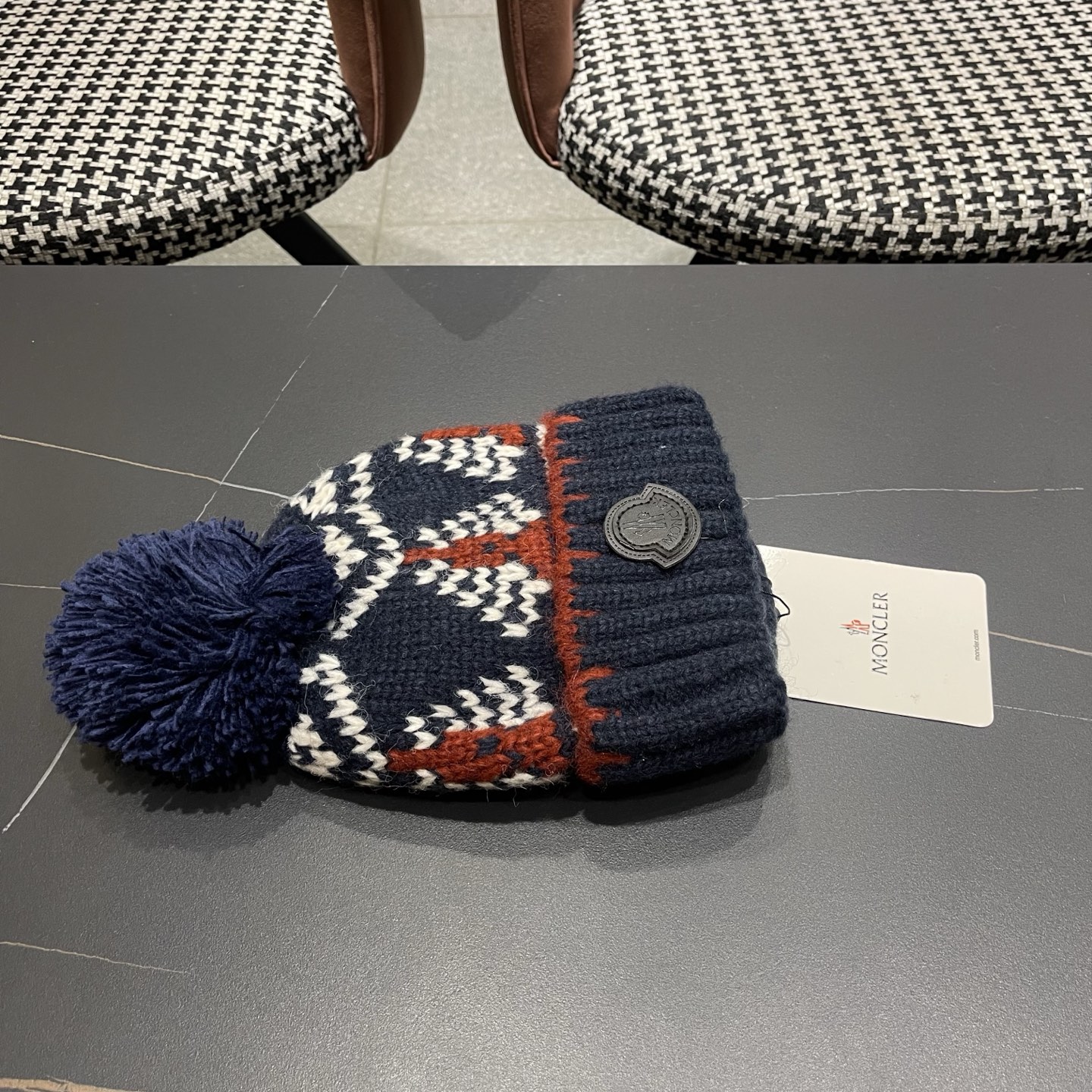 👒蒙‌口Moncler👒 针织帽毛线帽女新款秋冬季大头围显脸小月子冷帽保暖加厚护耳