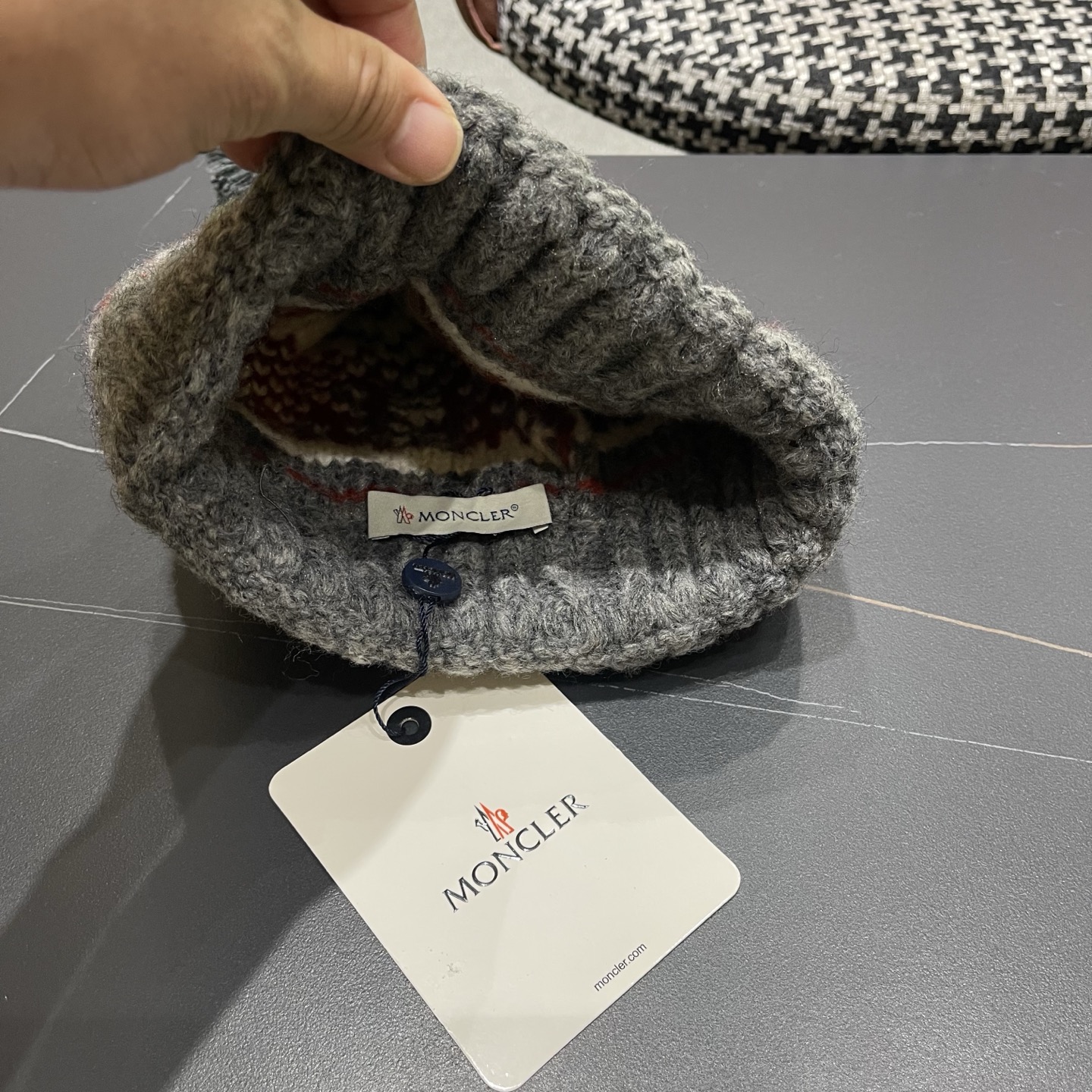 👒蒙‌口Moncler👒 针织帽毛线帽女新款秋冬季大头围显脸小月子冷帽保暖加厚护耳