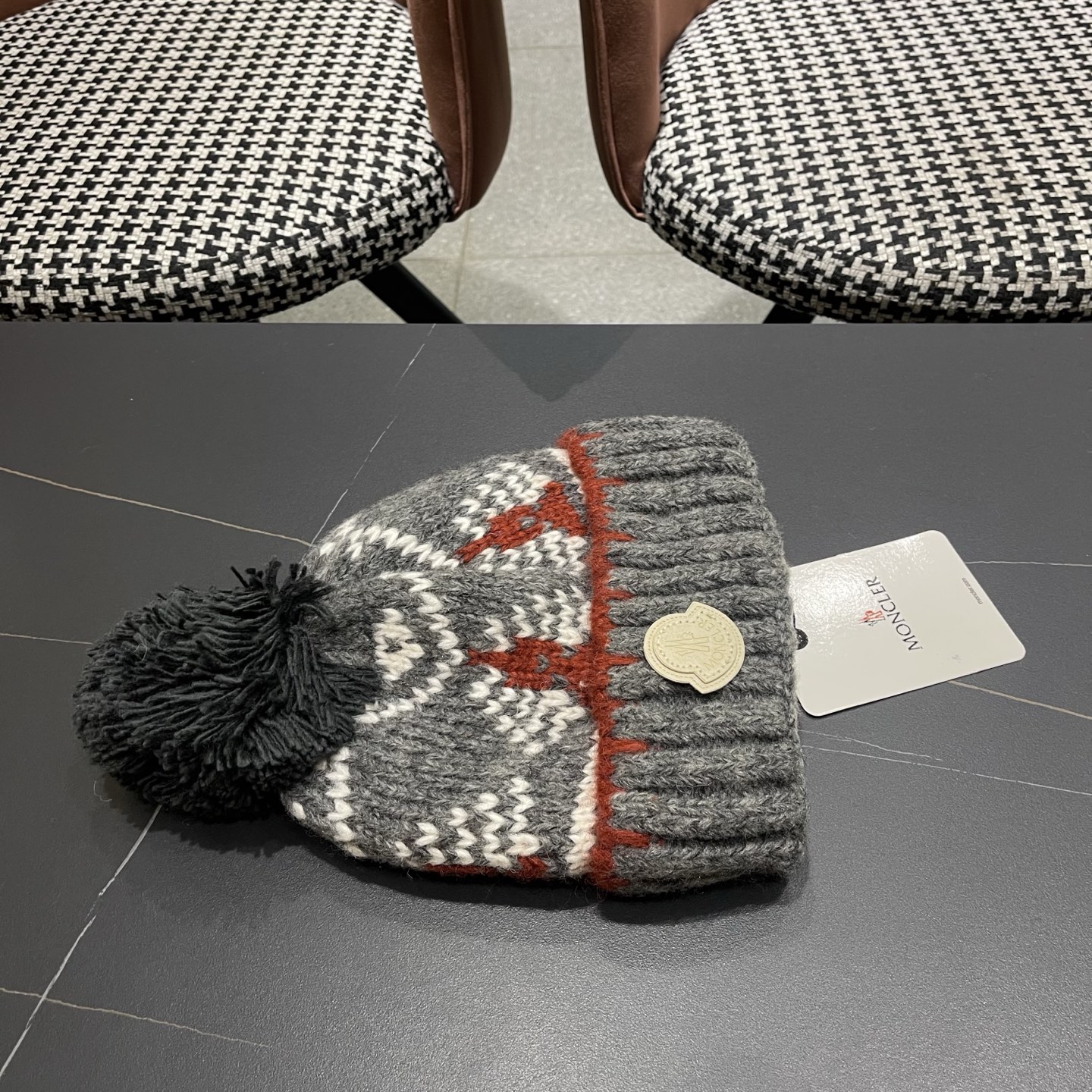 👒蒙‌口Moncler👒 针织帽毛线帽女新款秋冬季大头围显脸小月子冷帽保暖加厚护耳