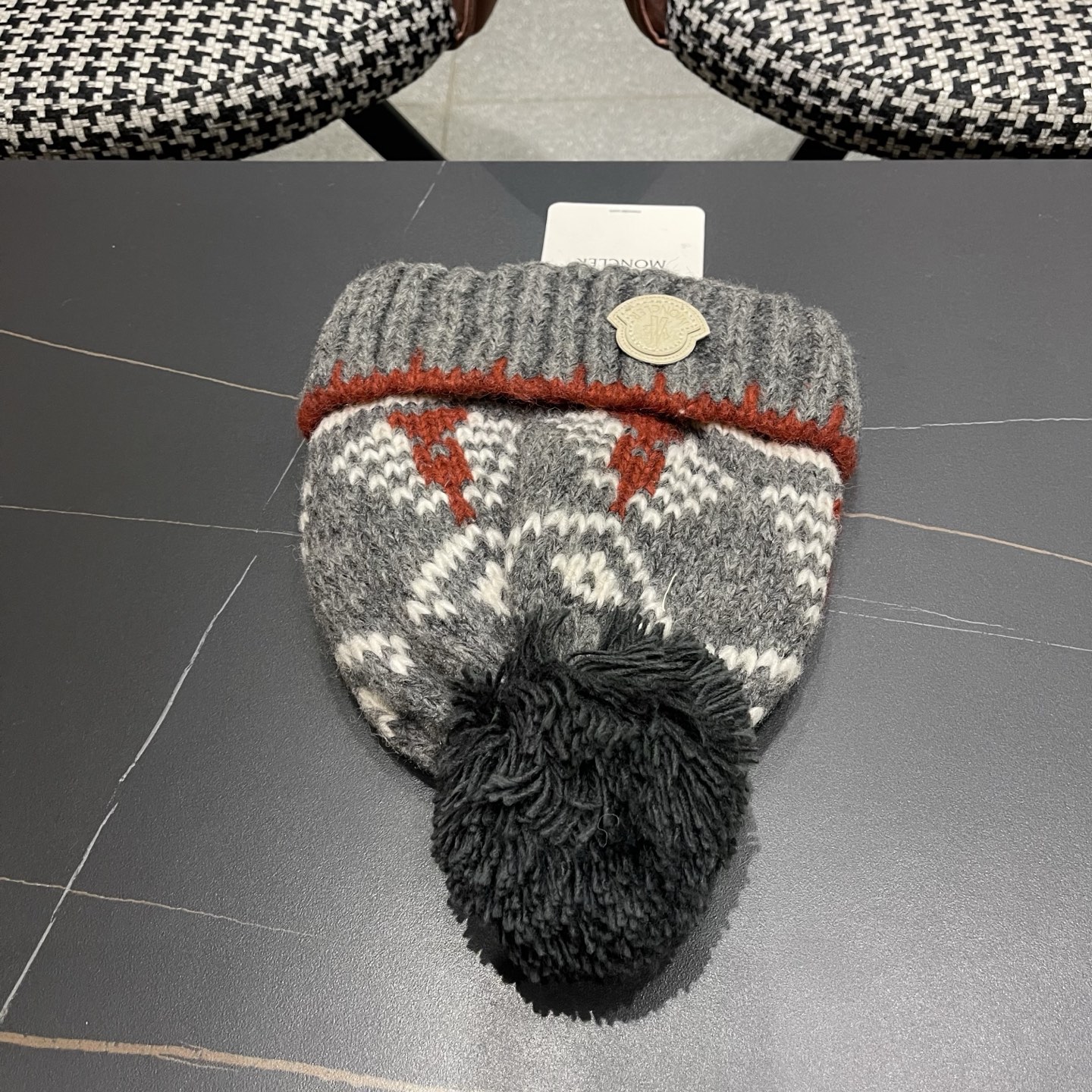 👒蒙‌口Moncler👒 针织帽毛线帽女新款秋冬季大头围显脸小月子冷帽保暖加厚护耳