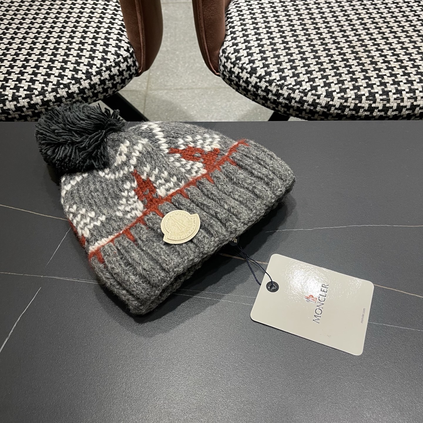 👒蒙‌口Moncler👒 针织帽毛线帽女新款秋冬季大头围显脸小月子冷帽保暖加厚护耳