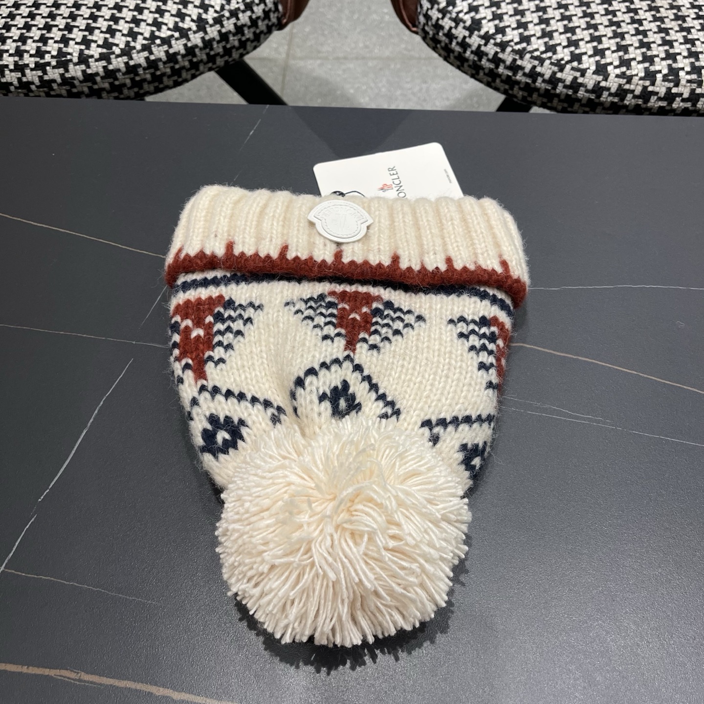 👒蒙‌口Moncler👒 针织帽毛线帽女新款秋冬季大头围显脸小月子冷帽保暖加厚护耳