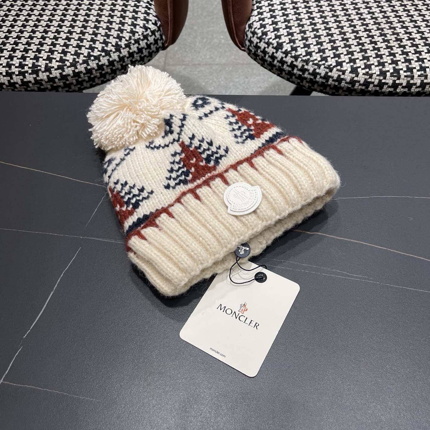 👒蒙‌口Moncler👒 针织帽毛线帽女新款秋冬季大头围显脸小月子冷帽保暖加厚护耳