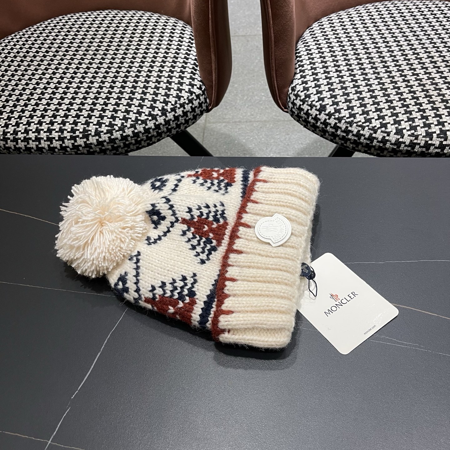 👒蒙‌口Moncler👒 针织帽毛线帽女新款秋冬季大头围显脸小月子冷帽保暖加厚护耳