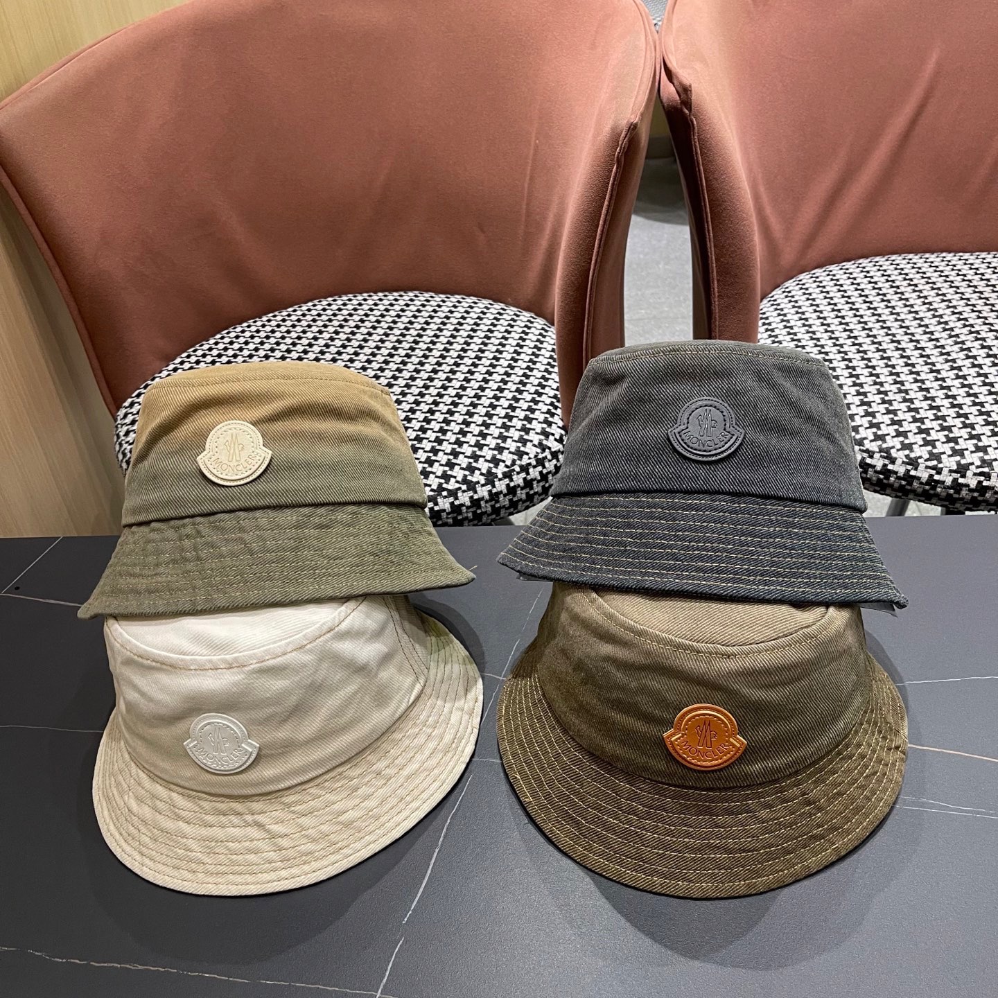 蒙口MONCLER头围新款水洗做旧渔夫帽女夏季防晒遮阳帽盆帽休闲百搭品脸小