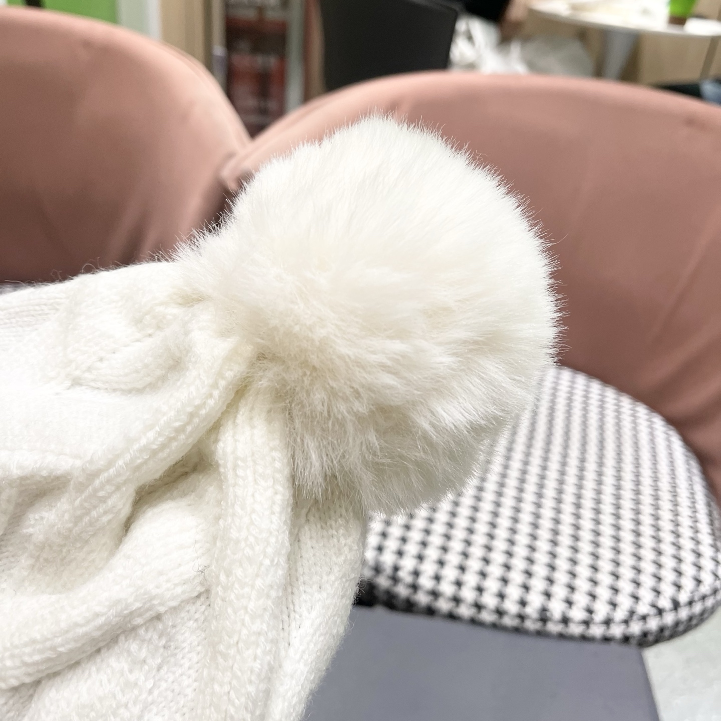 迪奥Dior兔毛毛线帽2025女秋冬韩版百搭日系保暖针织帽加厚护耳冷帽子