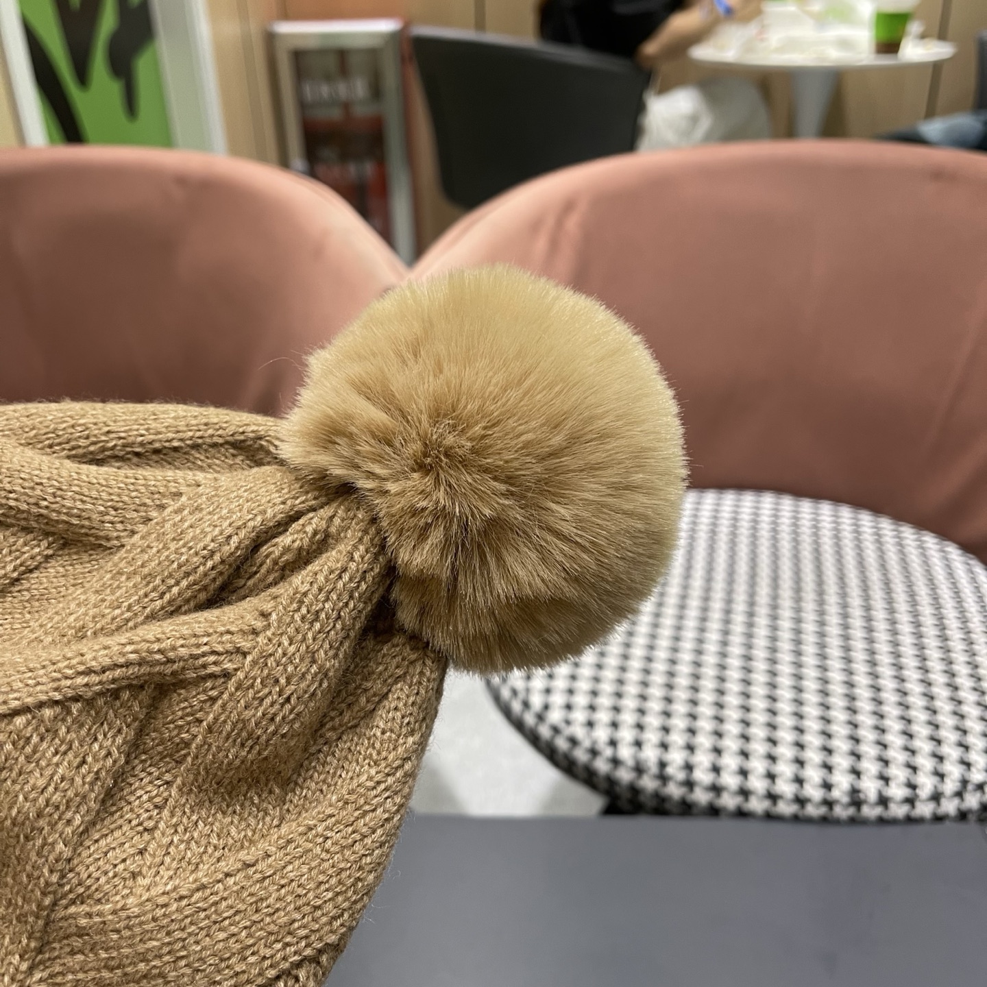 迪奥Dior兔毛毛线帽2025女秋冬韩版百搭日系保暖针织帽加厚护耳冷帽子