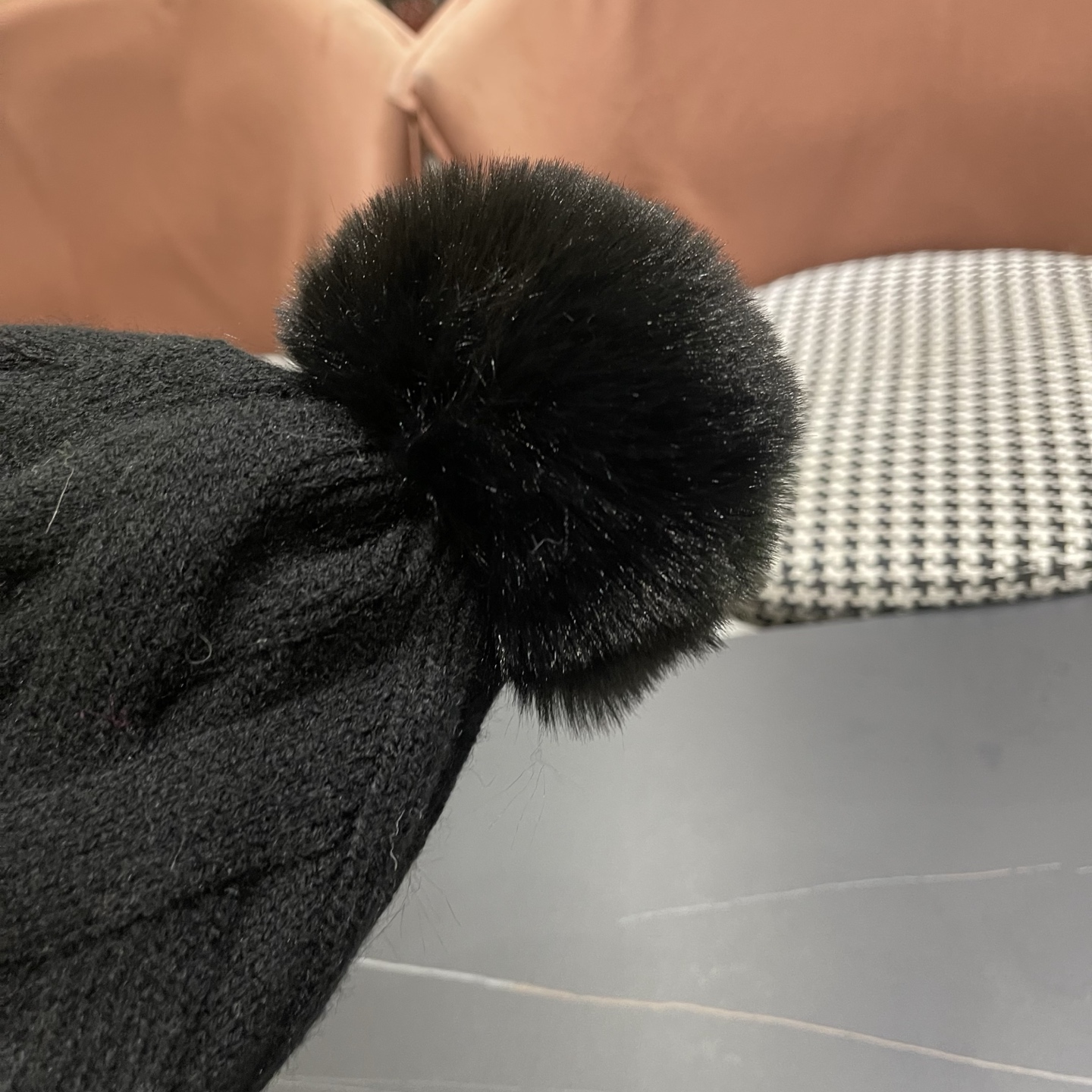 迪奥Dior兔毛毛线帽2025女秋冬韩版百搭日系保暖针织帽加厚护耳冷帽子