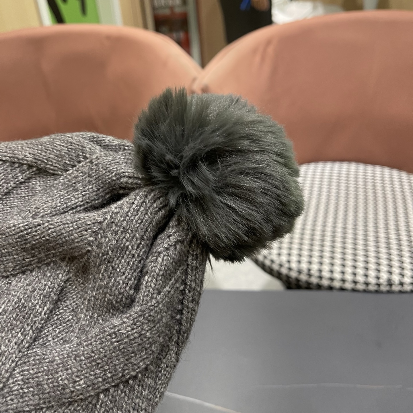 迪奥Dior兔毛毛线帽2025女秋冬韩版百搭日系保暖针织帽加厚护耳冷帽子