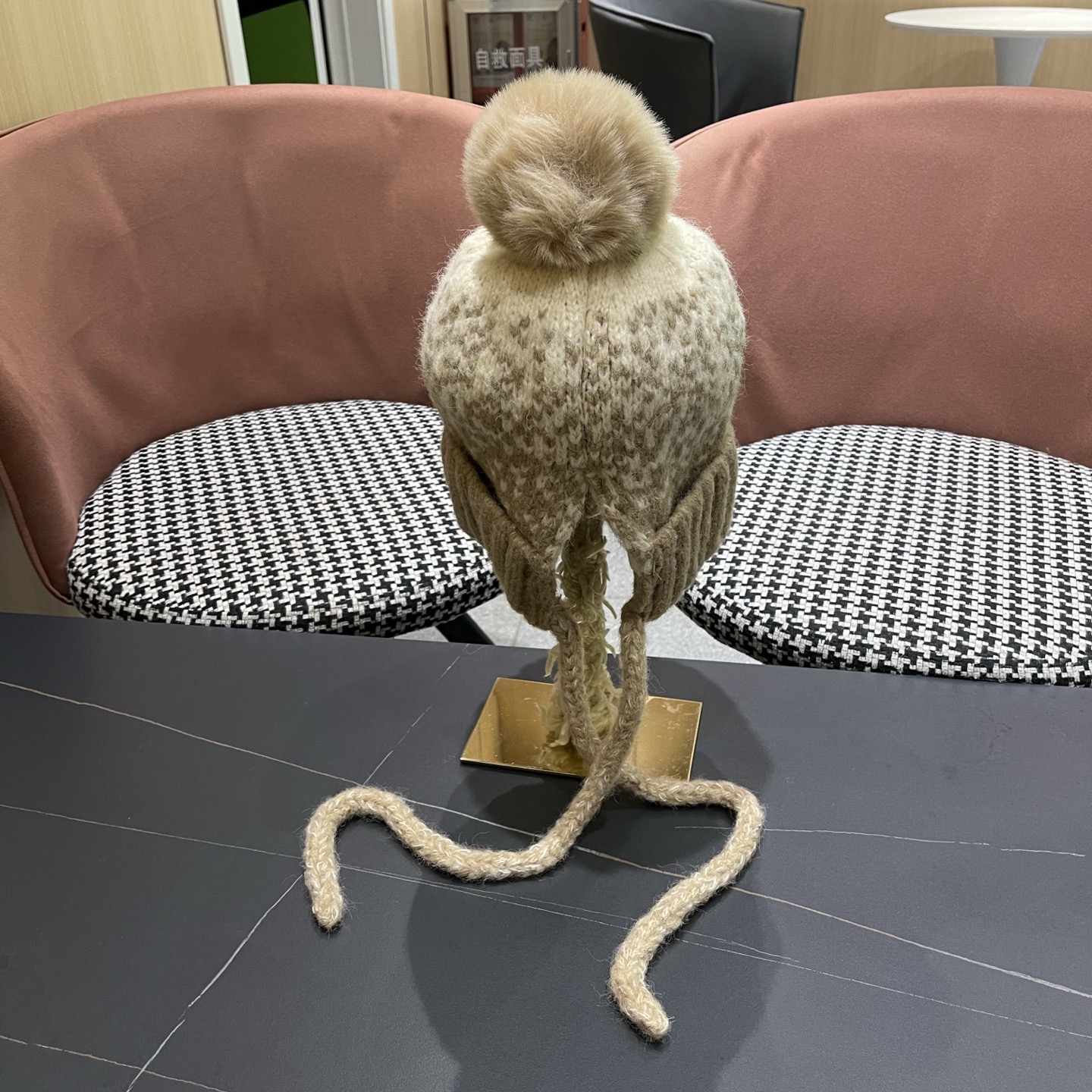 蒙口MONCLER 慵懒风针织帽女冬季保暖巴拉克拉法秋冬天帽子堆堆毛绒毛线帽