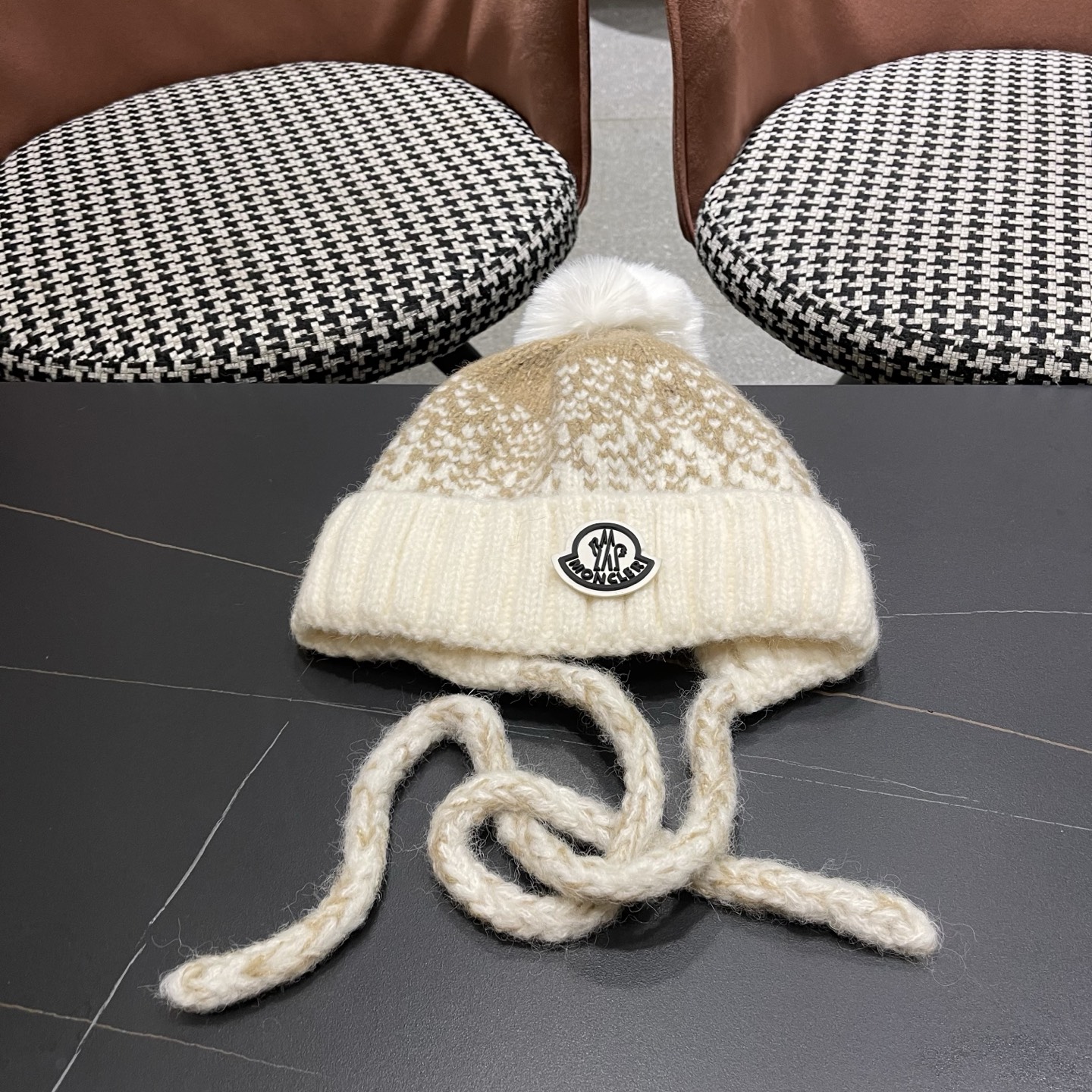 蒙口MONCLER 慵懒风针织帽女冬季保暖巴拉克拉法秋冬天帽子堆堆毛绒毛线帽