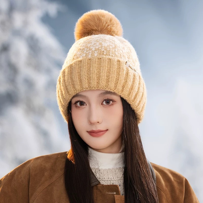 lv路易威登女士帽子女款秋冬毛线帽针织帽冷帽冬季保暖加绒加厚护耳韩版好看