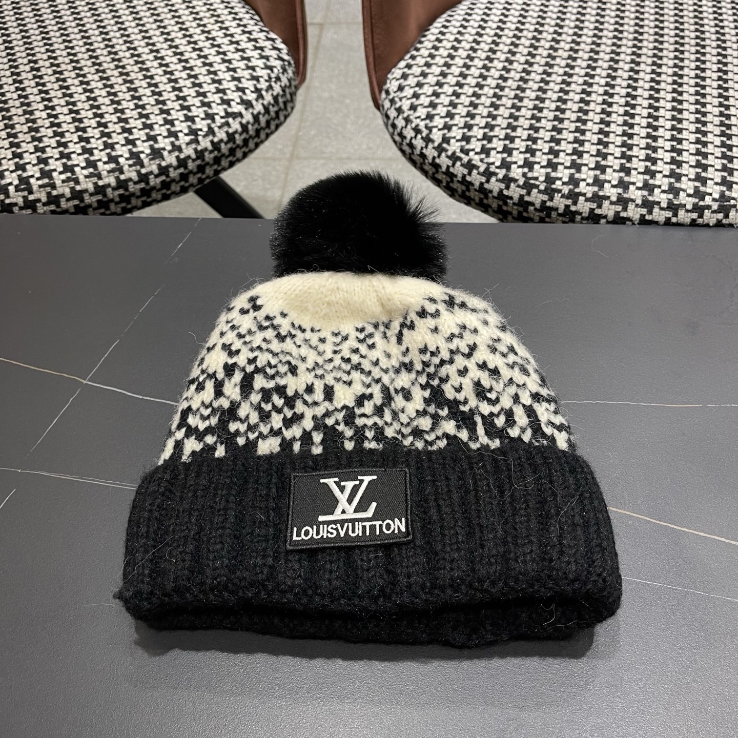 lv路易威登女士帽子女款秋冬毛线帽针织帽冷帽冬季保暖加绒加厚护耳韩版好看