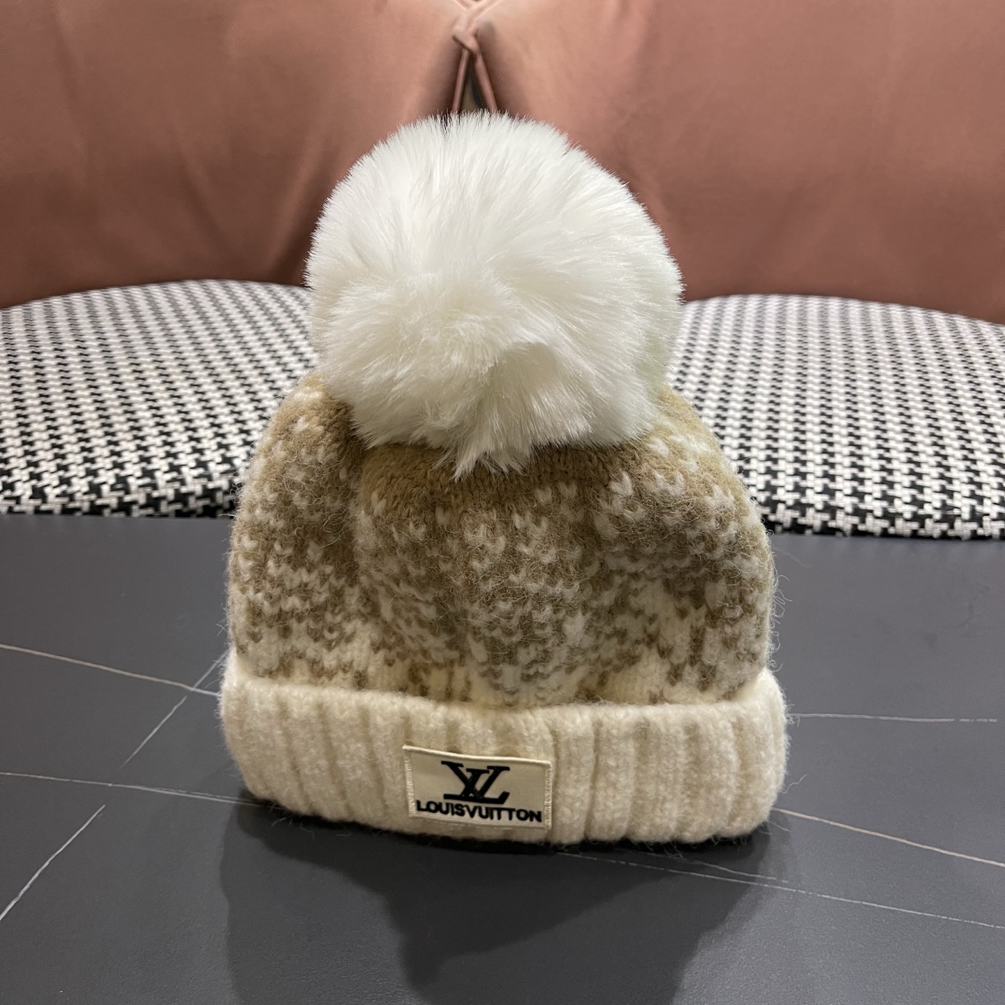 lv路易威登女士帽子女款秋冬毛线帽针织帽冷帽冬季保暖加绒加厚护耳韩版好看