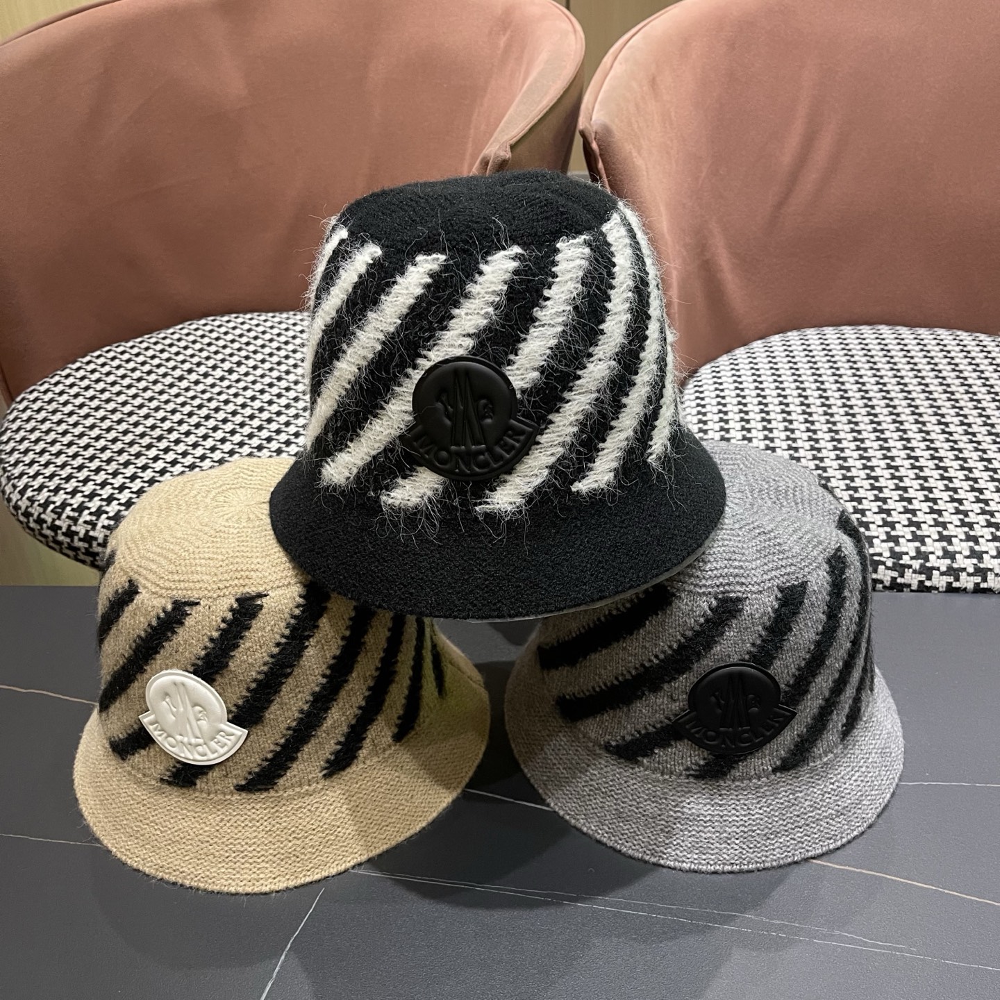 蒙口 渔夫帽女秋冬季毛绒针织大头围盆帽显脸小保暖冷帽子 2025新款加厚