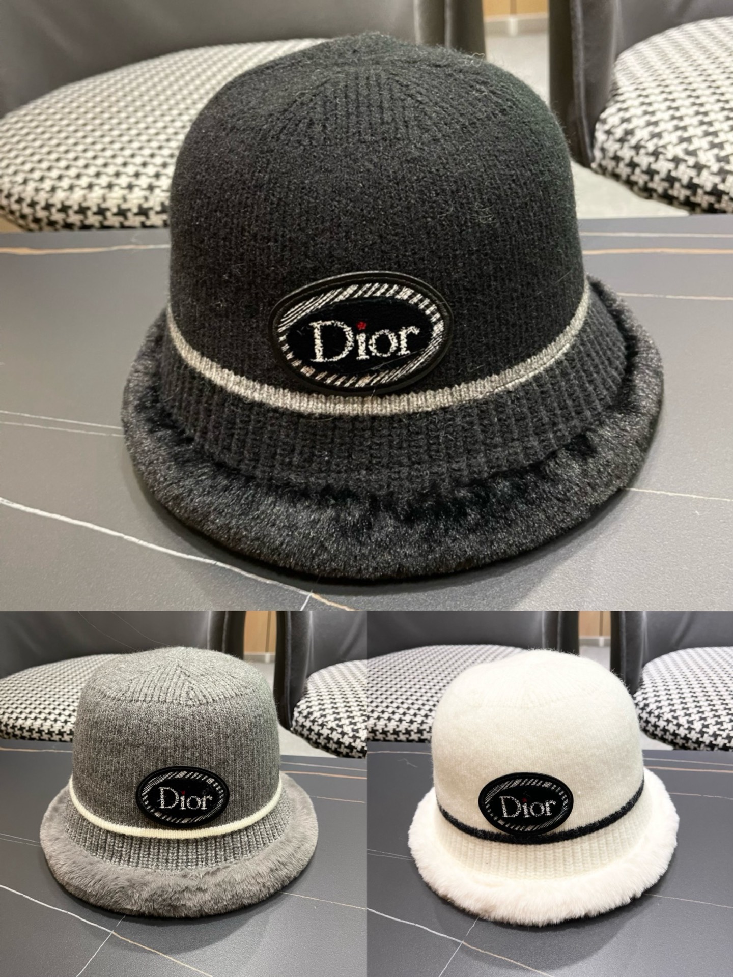 迪奥Dior最新2024冬款渔夫帽，防晒指数超高，特别显脸小，有型不软塌，可随意折叠，携带方便🤗