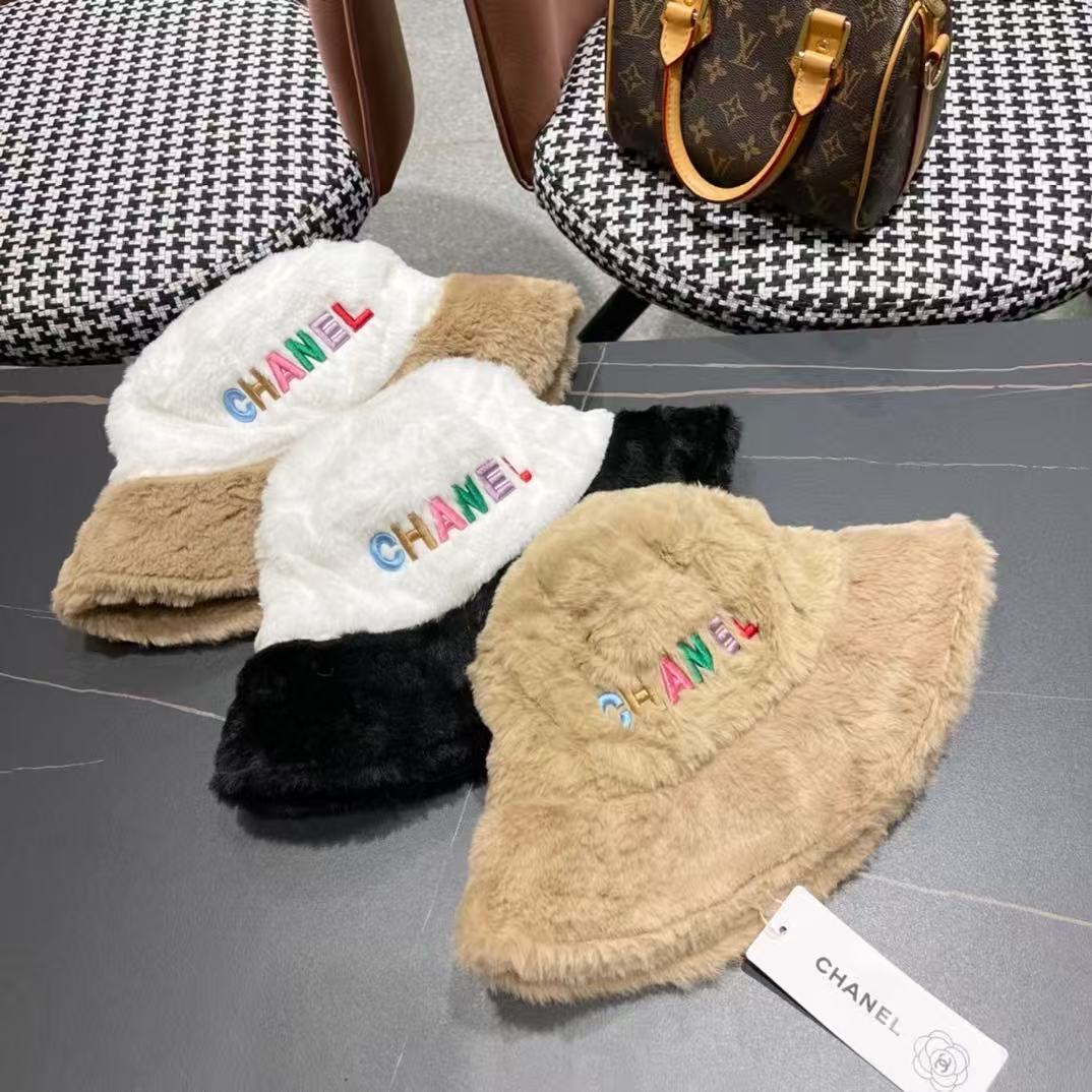 【CHANEL香奈儿】秋冬款小香风毛绒渔夫帽，韩版设计～穿搭必备