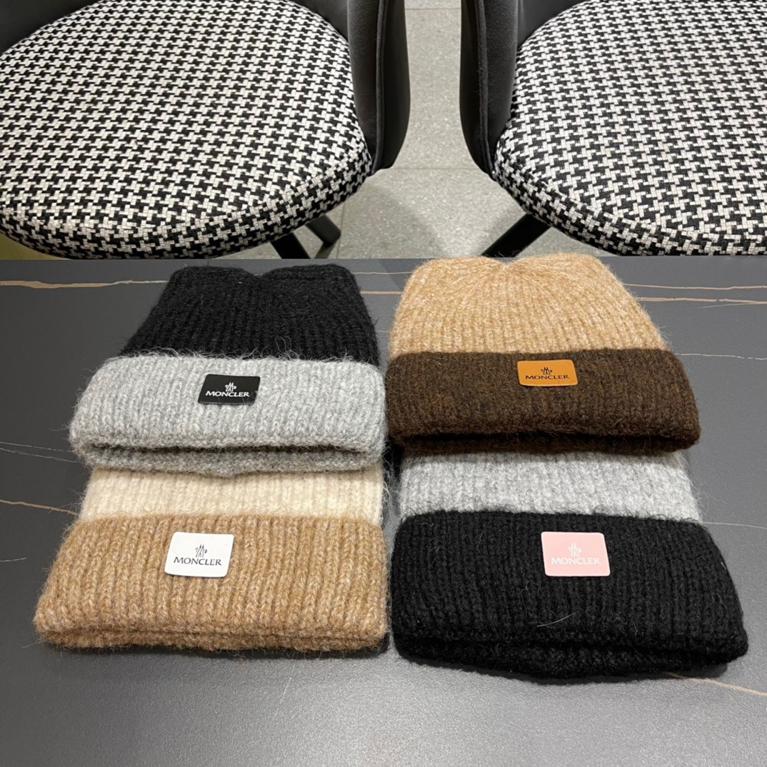 蒙口MONCLER 2024新款小猫🐱针织毛线保暖帽护耳
