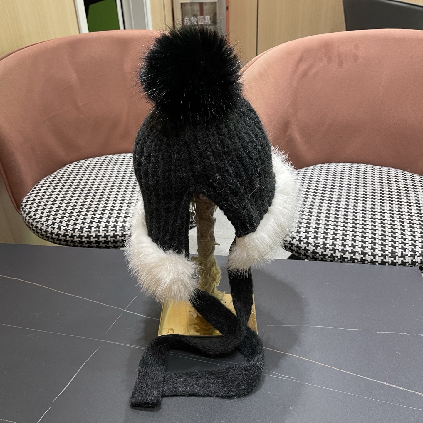 香奈儿CHANEL 2025新款韩版花朵刺绣针织护耳帽女秋冬季加厚保暖毛线套头帽潮