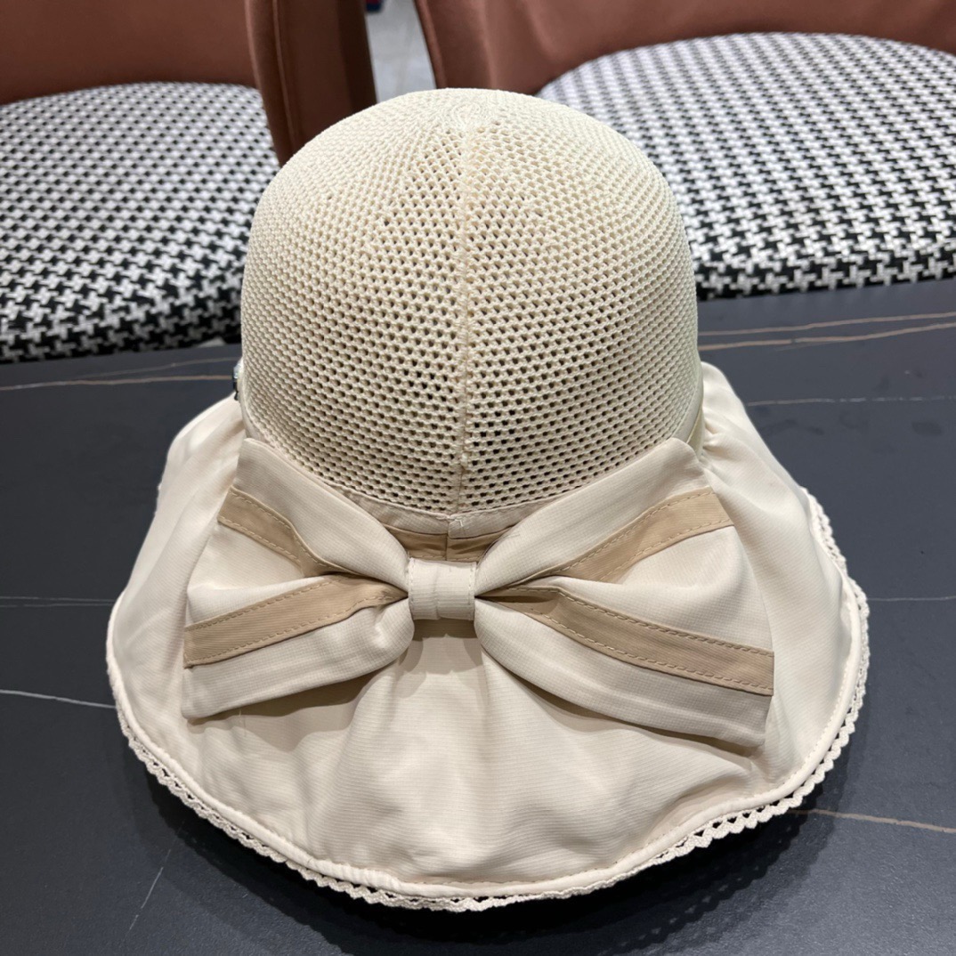 CHANEL 香奈儿 2025早春新款韩版蝴蝶结防紫外线大帽檐渔夫帽 全新立体，精致无暇！做工细致，独家
