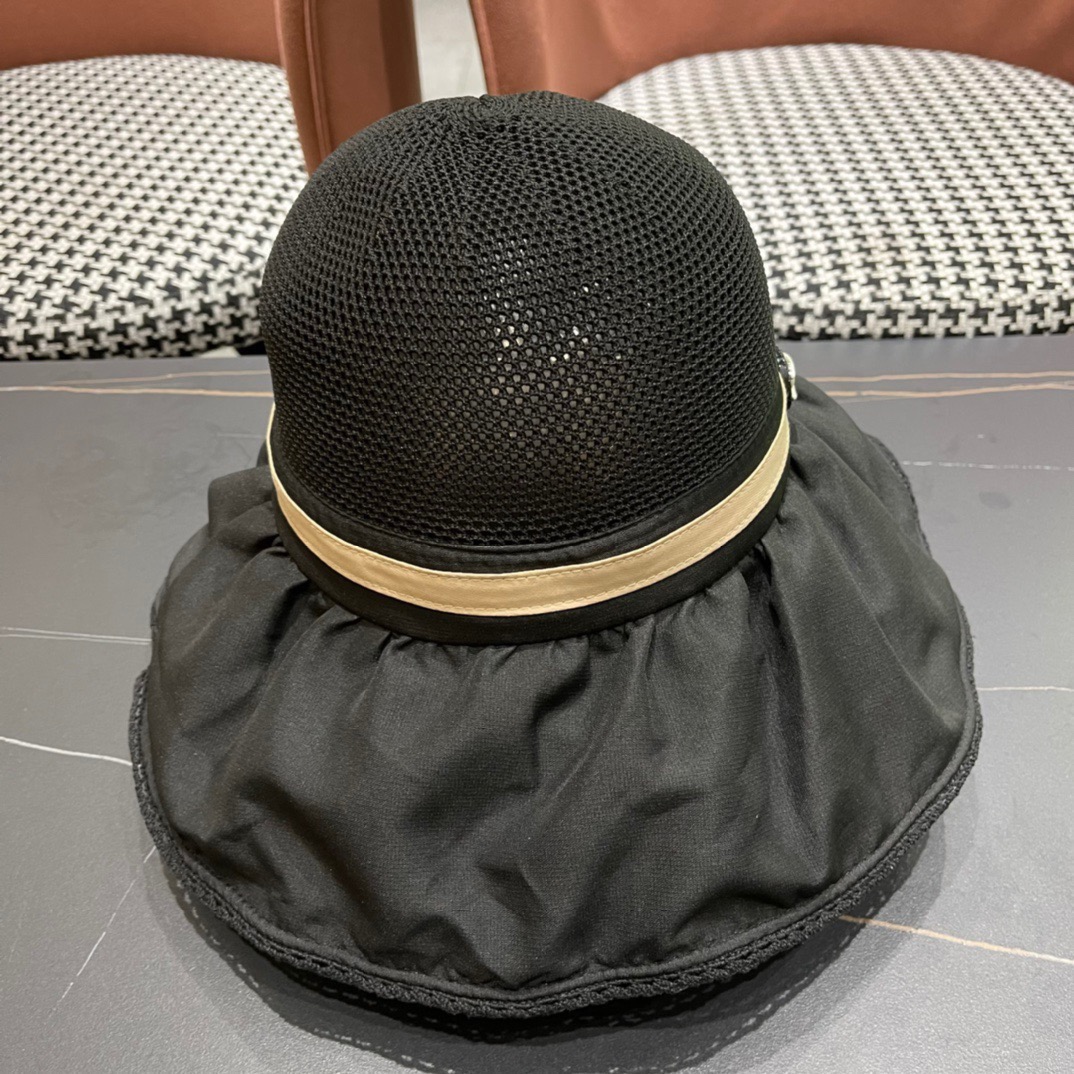 CHANEL 香奈儿 2025早春新款韩版蝴蝶结防紫外线大帽檐渔夫帽 全新立体，精致无暇！做工细致，独家