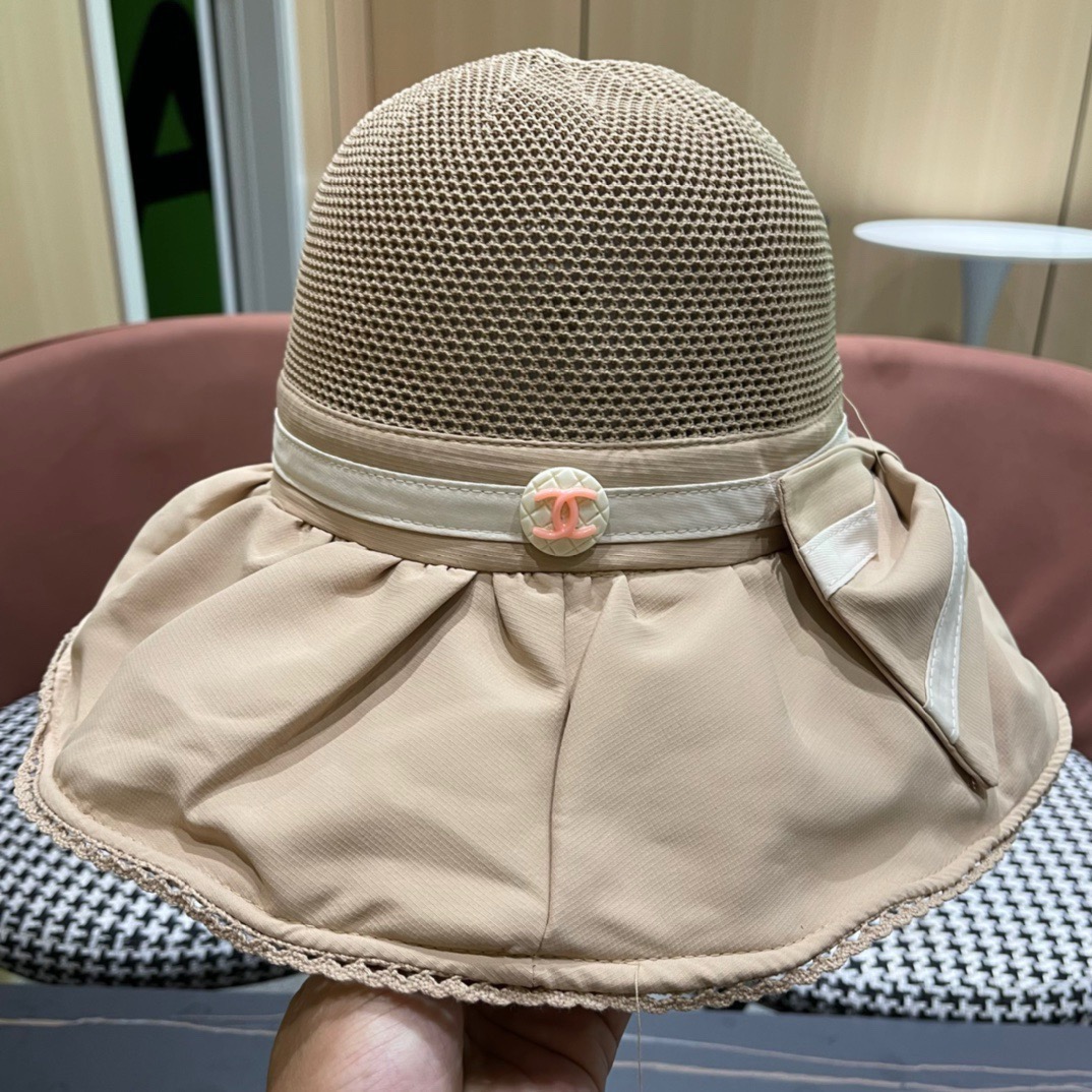 CHANEL 香奈儿 2025早春新款韩版蝴蝶结防紫外线大帽檐渔夫帽 全新立体，精致无暇！做工细致，独家