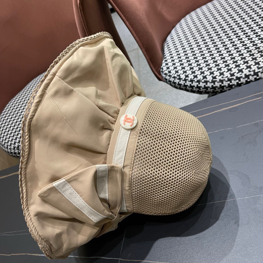 CHANEL 香奈儿 2025早春新款韩版蝴蝶结防紫外线大帽檐渔夫帽 全新立体，精致无暇！做工细致，独家