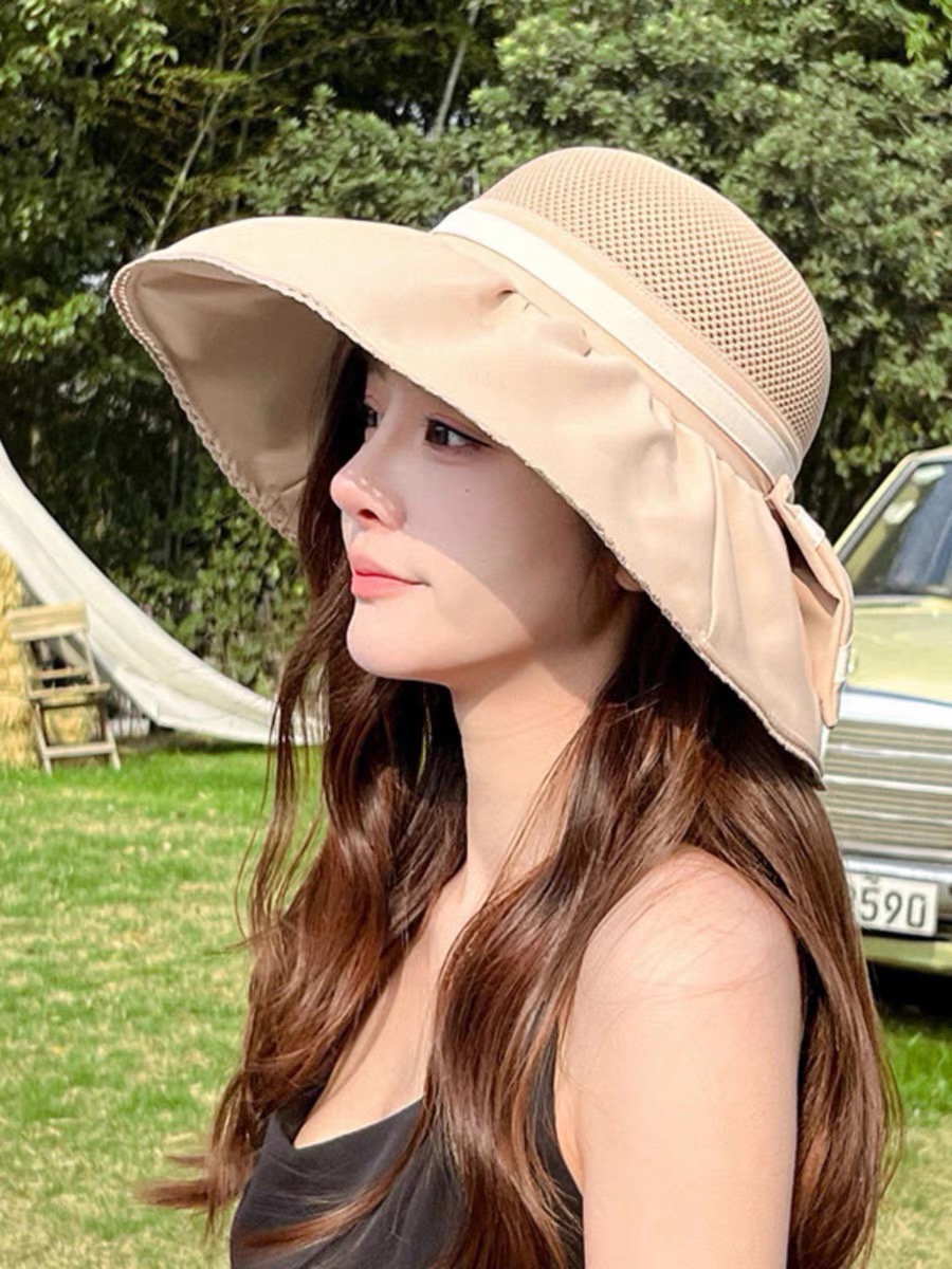 CHANEL 香奈儿 2025早春新款韩版蝴蝶结防紫外线大帽檐渔夫帽 全新立体，精致无暇！做工细致，独家