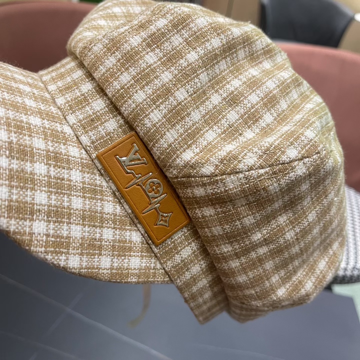 Lv路易威登 日韩系格纹八角帽女休闲复古时尚百搭贝雷帽渔春秋夏季文艺画家帽