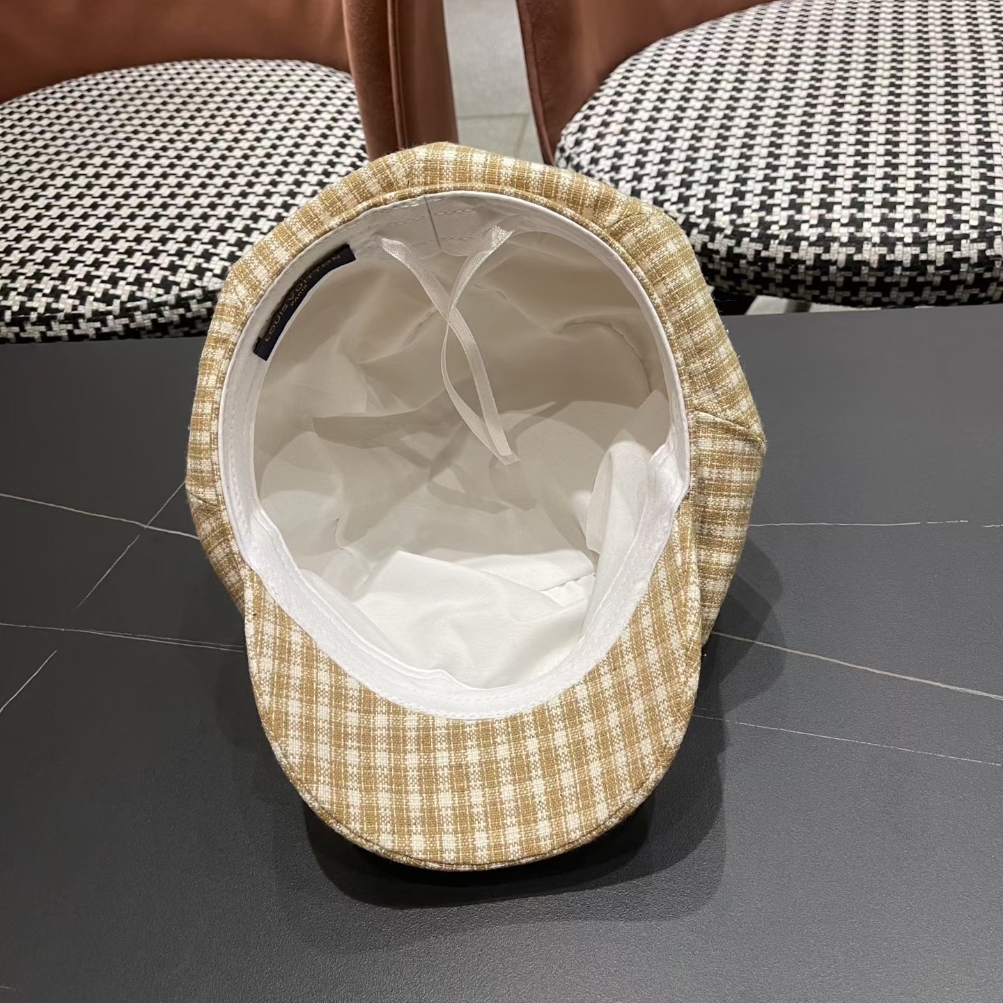 Lv路易威登 日韩系格纹八角帽女休闲复古时尚百搭贝雷帽渔春秋夏季文艺画家帽