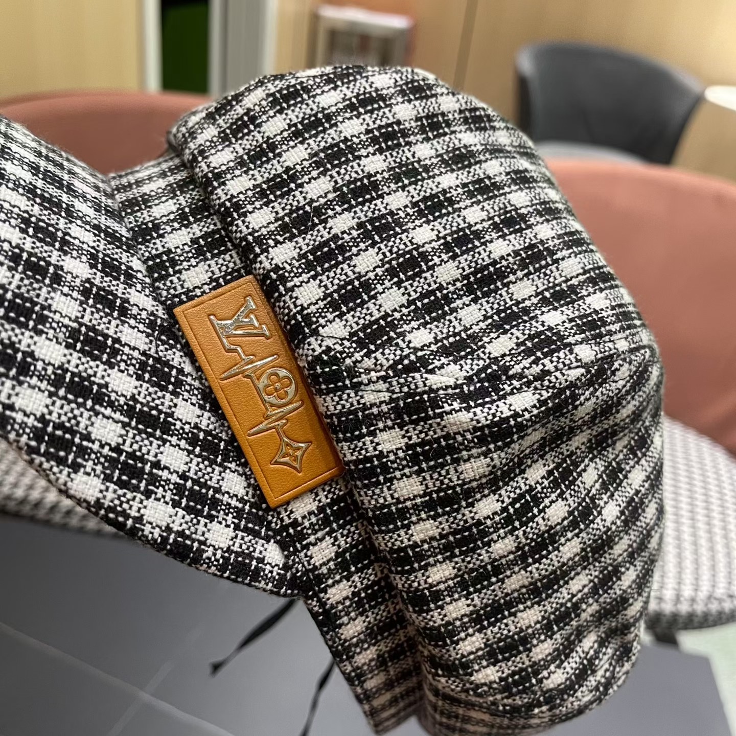 Lv路易威登 日韩系格纹八角帽女休闲复古时尚百搭贝雷帽渔春秋夏季文艺画家帽