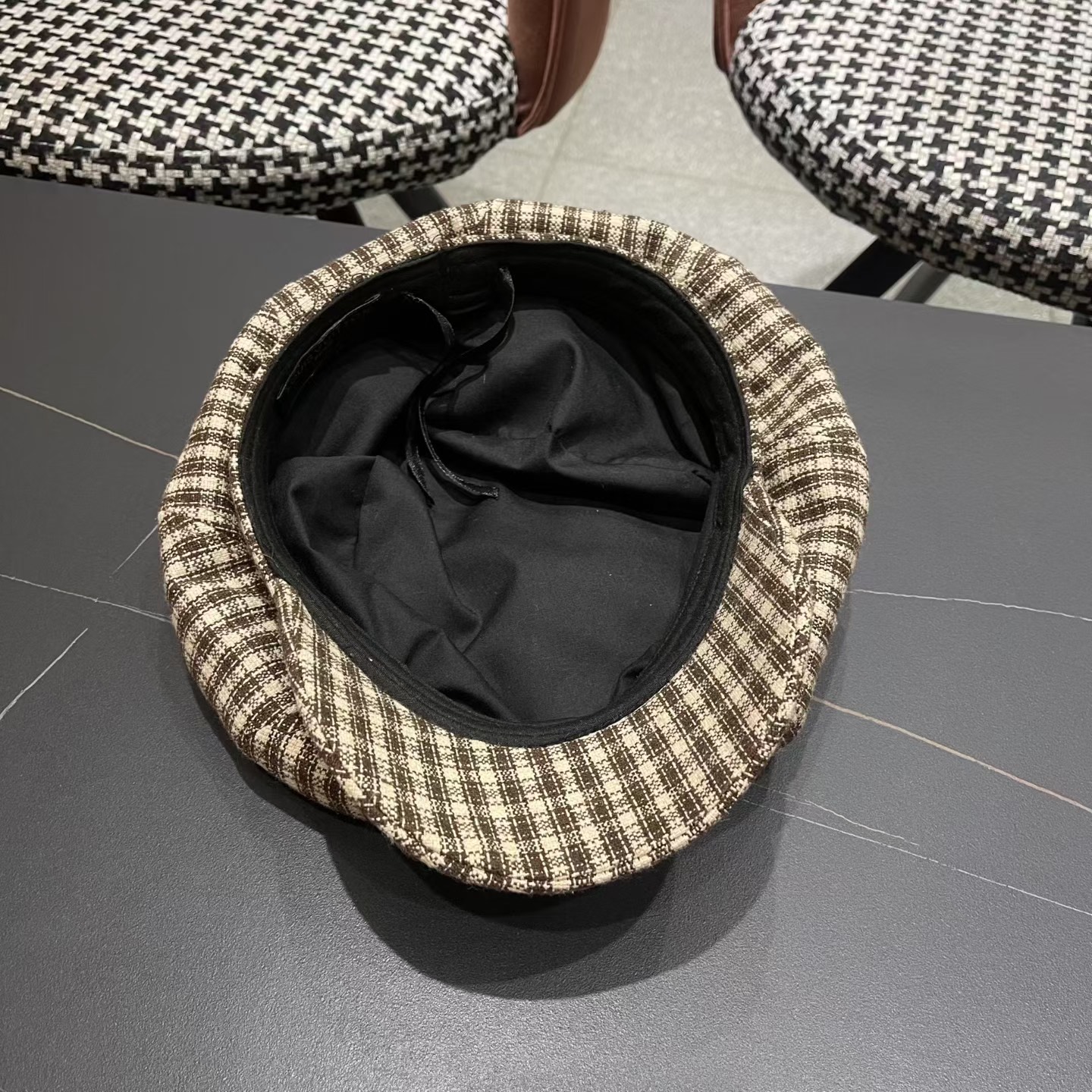 Lv路易威登 日韩系格纹八角帽女休闲复古时尚百搭贝雷帽渔春秋夏季文艺画家帽