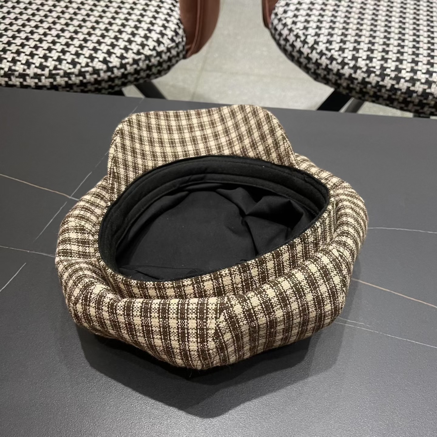 Lv路易威登 日韩系格纹八角帽女休闲复古时尚百搭贝雷帽渔春秋夏季文艺画家帽